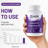 AOR Vitamin K2, 120mcg 60 Vegan Capsules - Nature's Source Inc