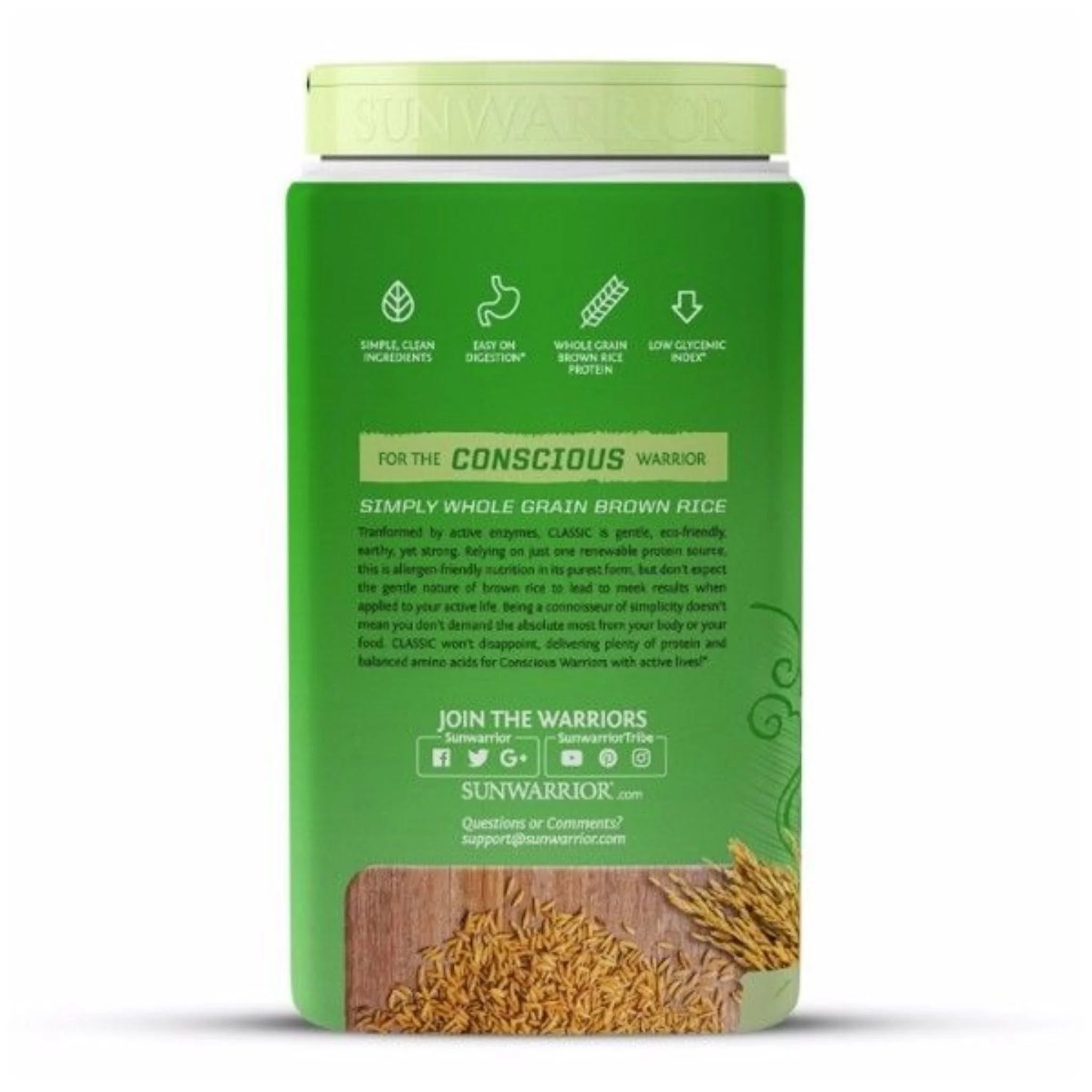 Sunwarrior Classic Rice Protein Natural 750 g - Nature's Source Inc