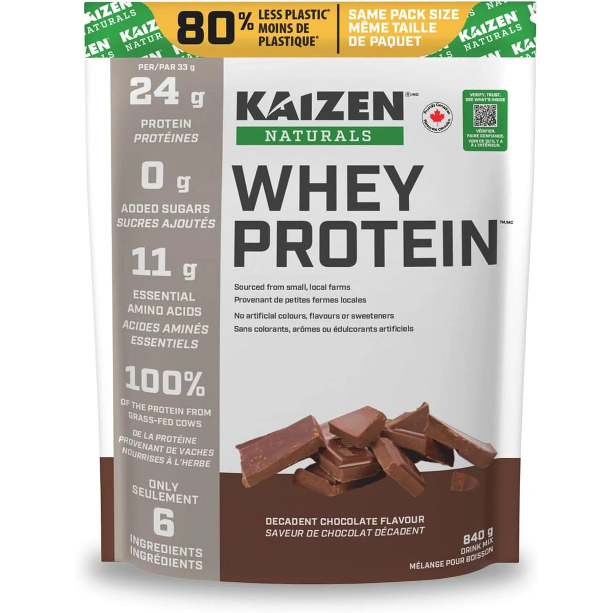Kaizen Naturals Whey Protein Chocolate 840g