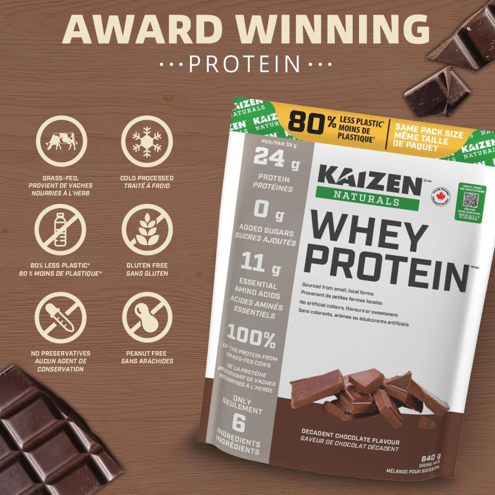 Kaizen Naturals Whey Protein Chocolate 840g