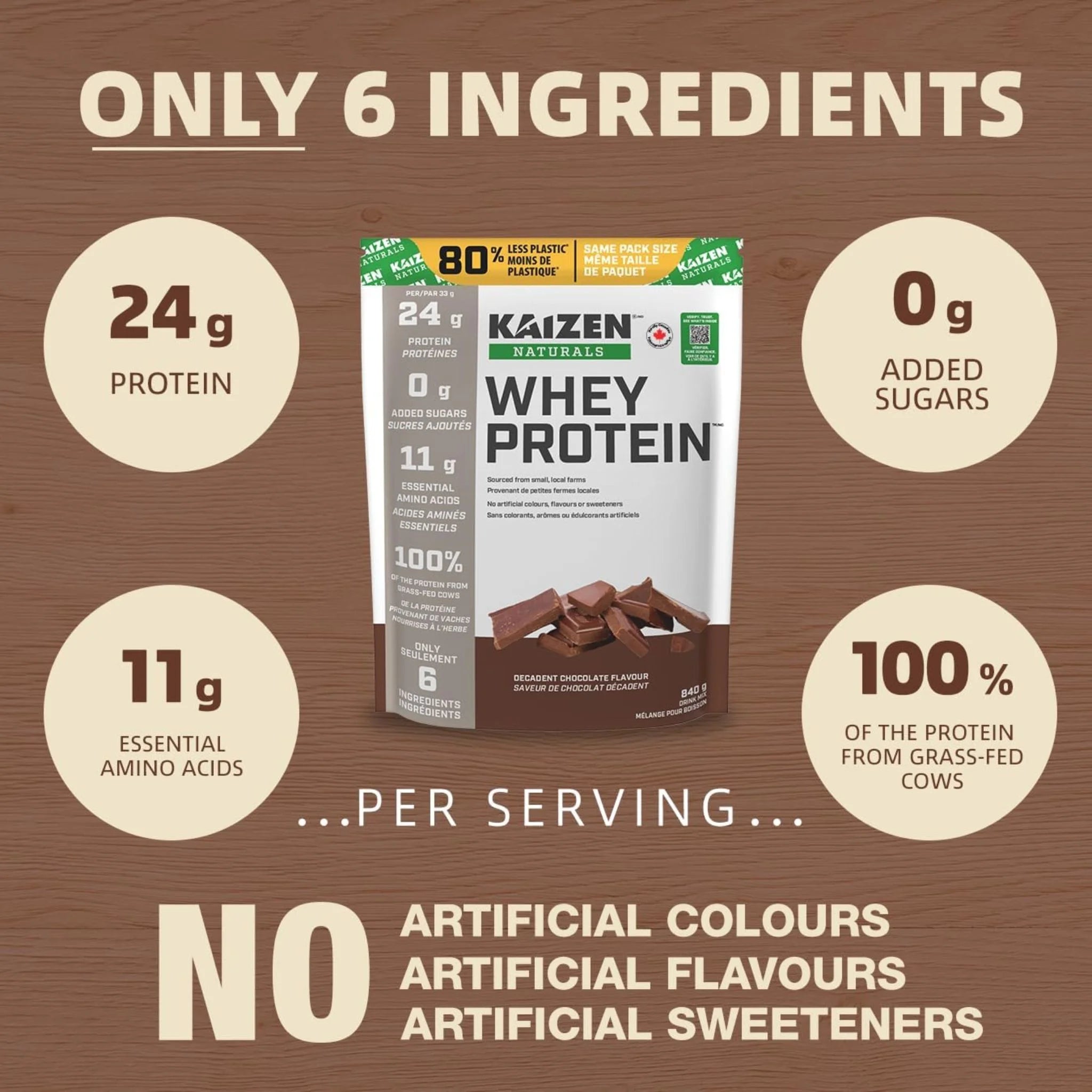 Kaizen Naturals Whey Protein Chocolate 840g