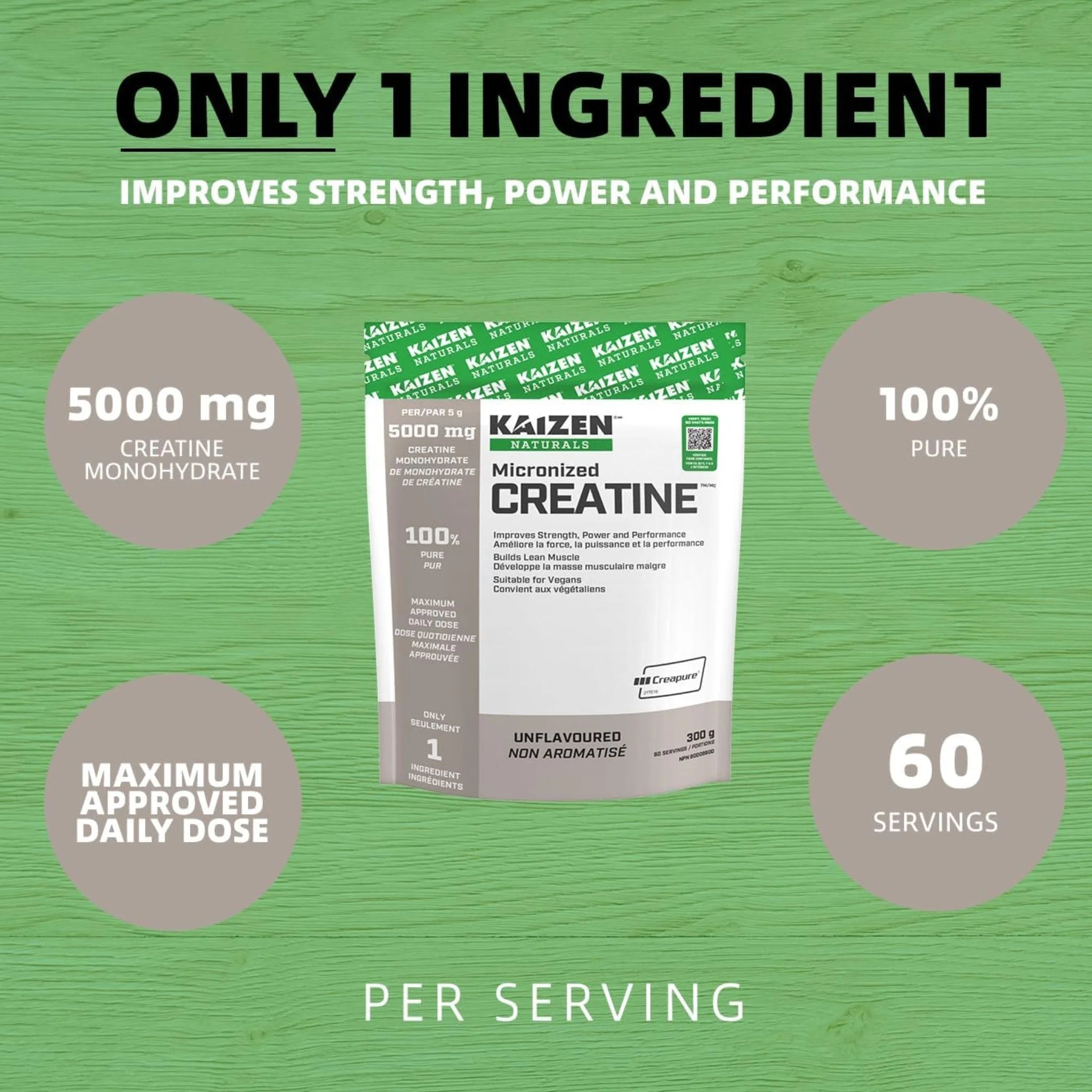 Kaizen Naturals Micronized Creatine 300g
