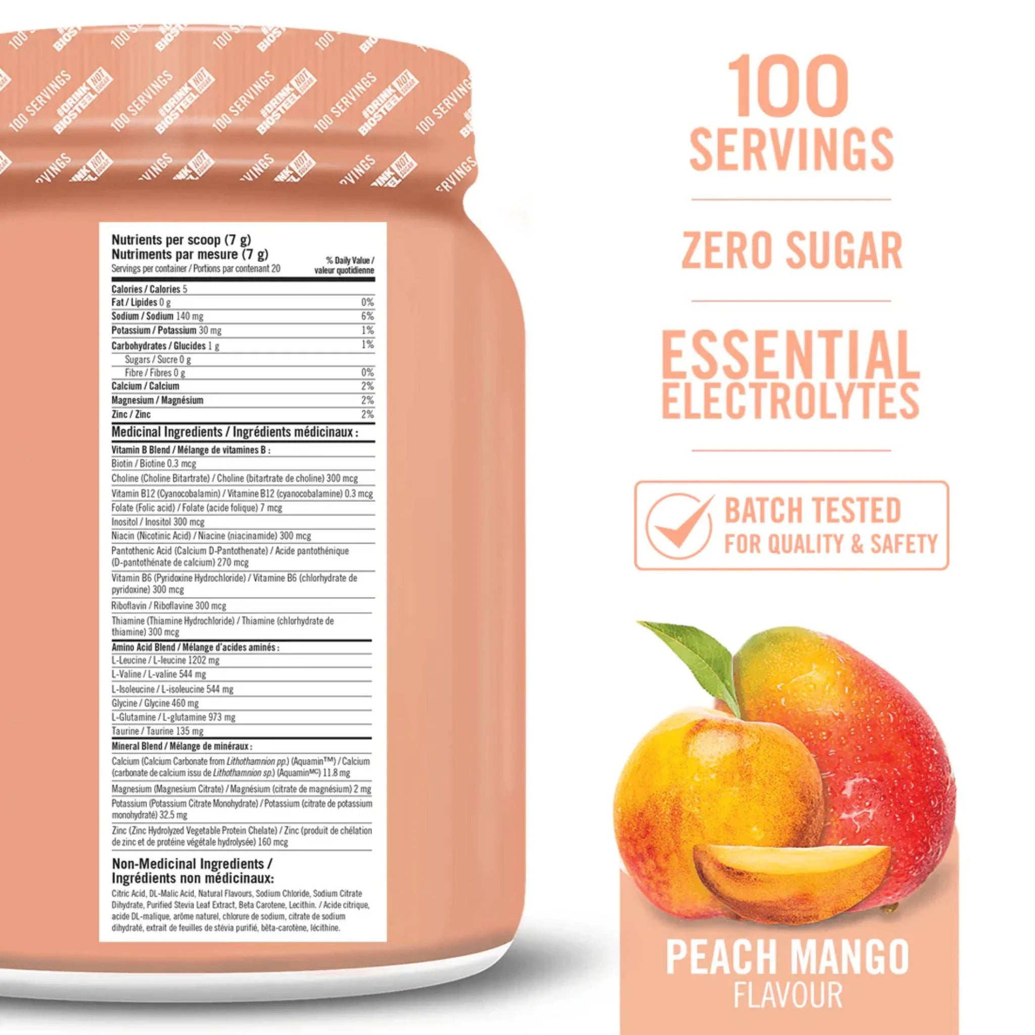 BioSteel Hydration Mix Peach Mango 700g
