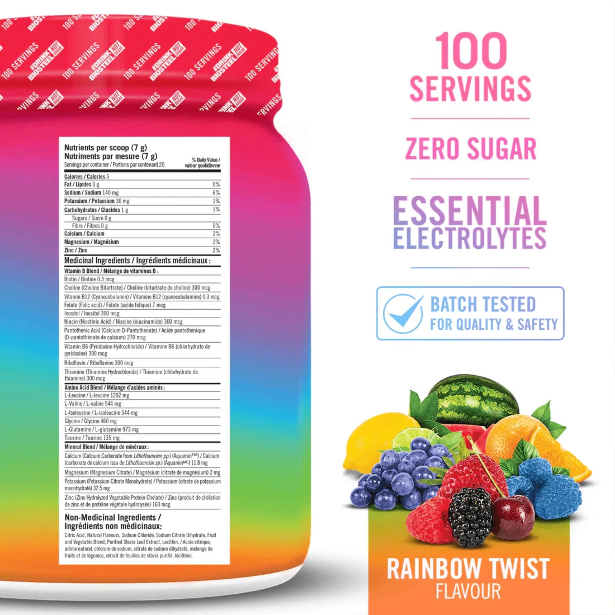 BioSteel Hydrationn Mix Rainbow Twist 700g - Nature's Source Inc