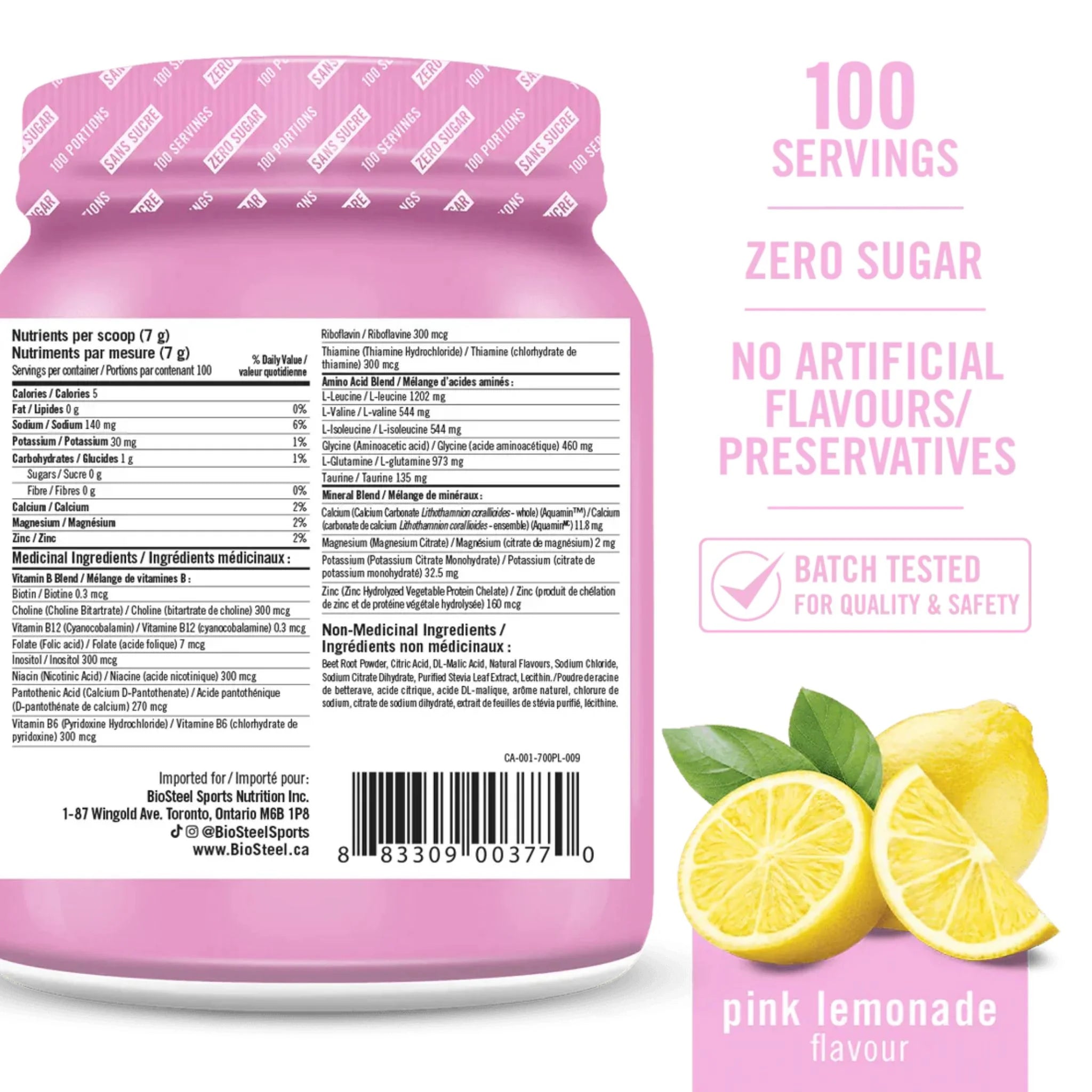 BioSteel Hydration Mix Pink Lemonade 700g - Nature's Source Inc