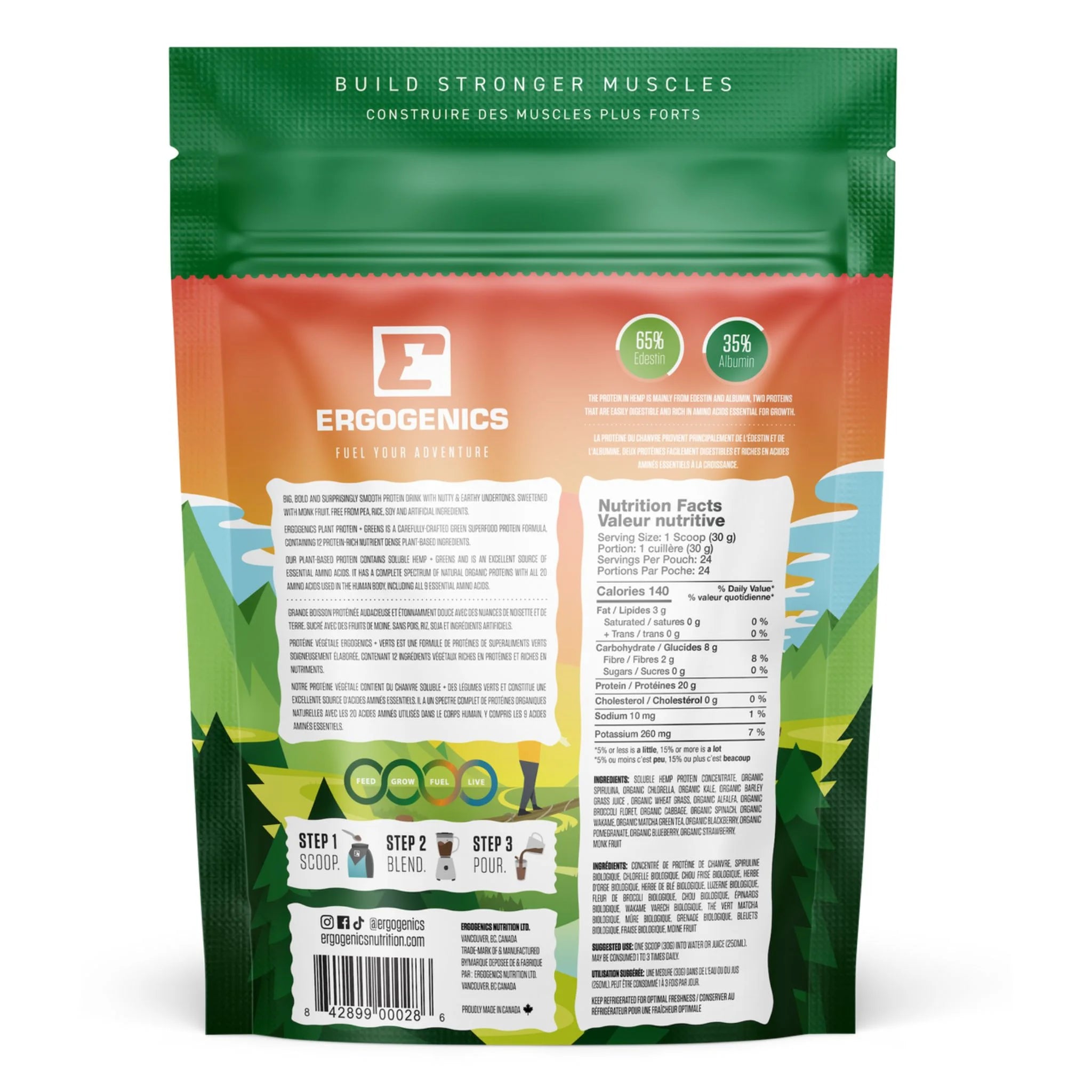 Ergogenics Nutrition Plant Protein Mixed Berries 120g