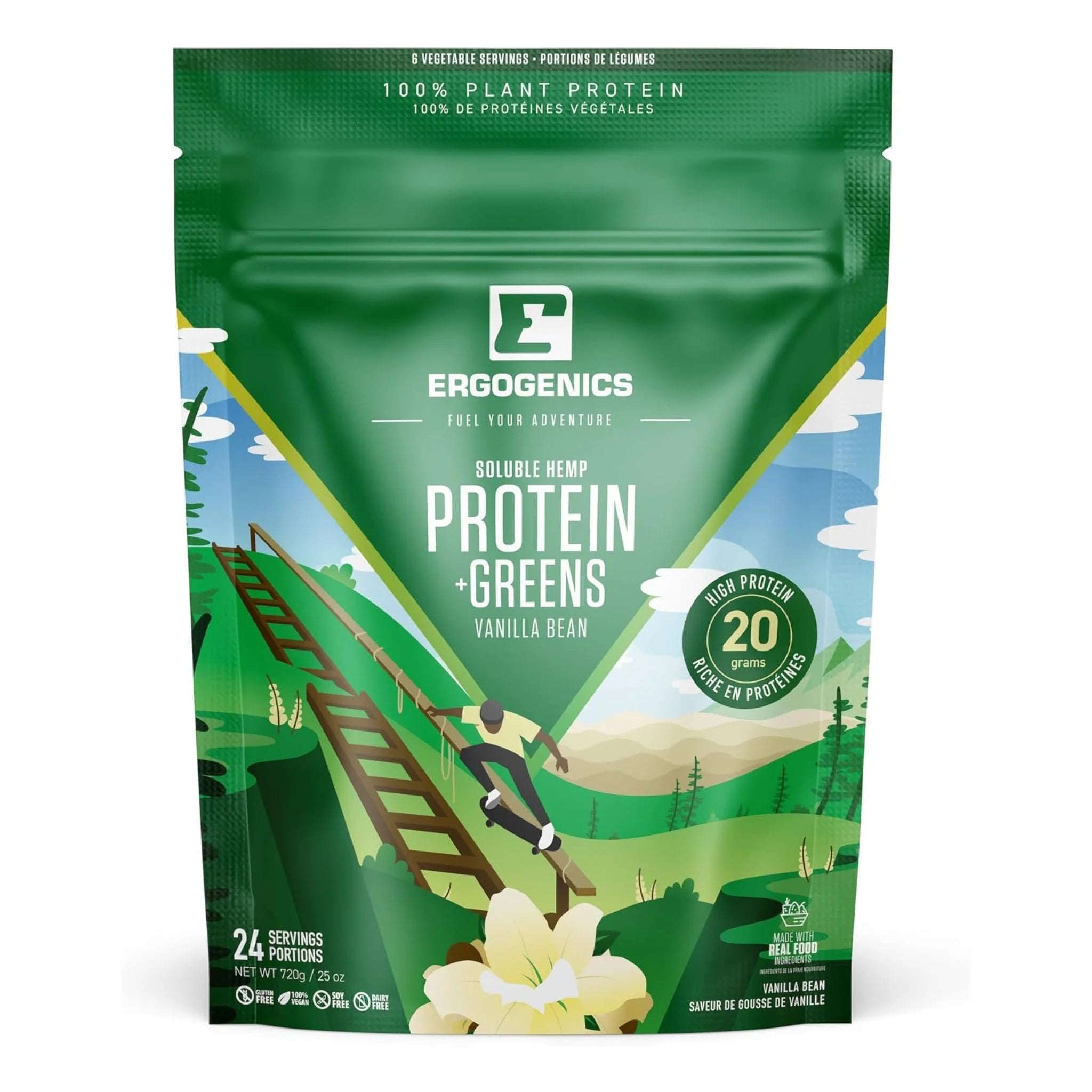 Ergogenics Nutrition Plant Protein Vanilla Bean 720g - Nature's Source Inc