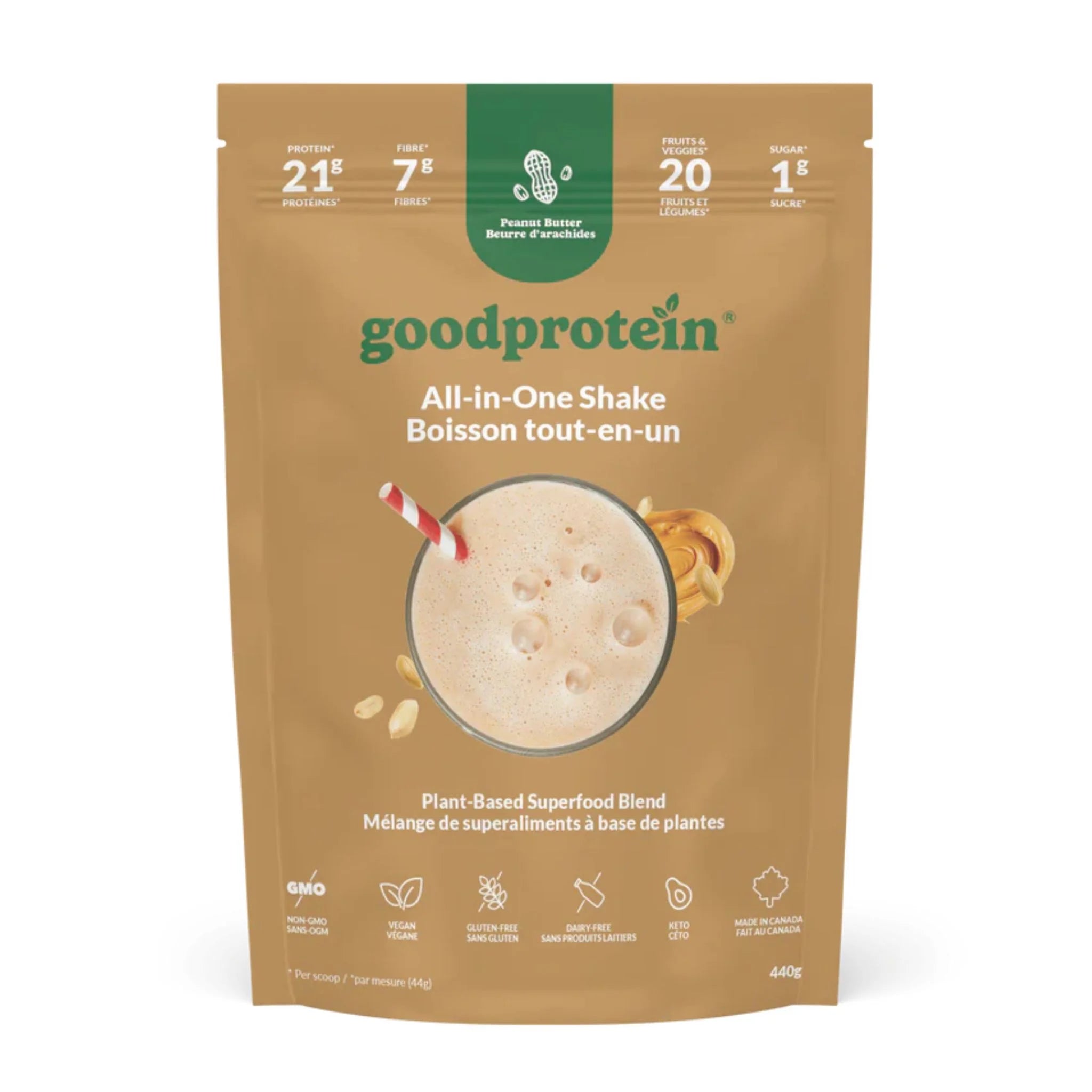 Good Protein Peanut Butter 440g - Nature's Source Inc