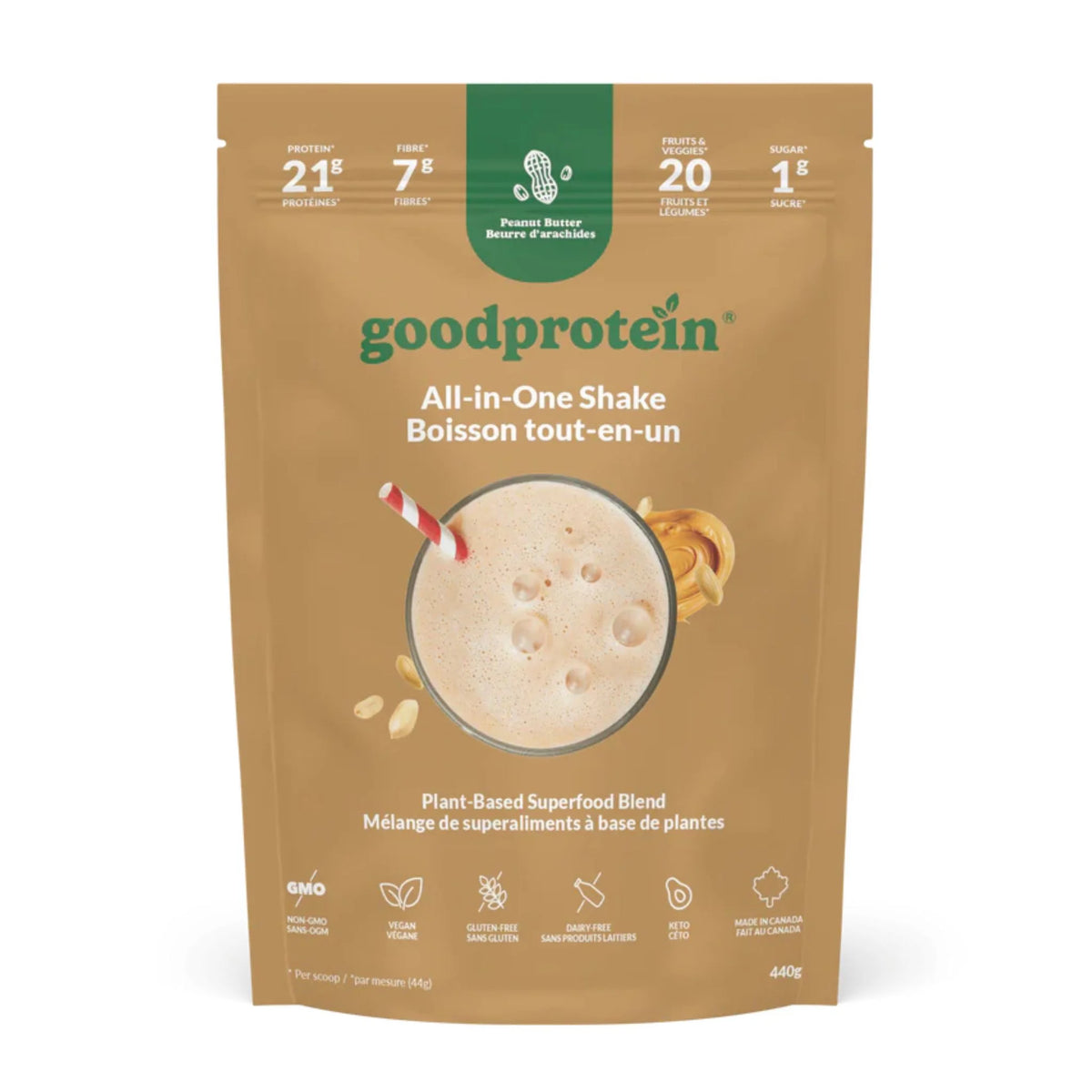 Good Protein Peanut Butter 440g - Nature's Source Inc