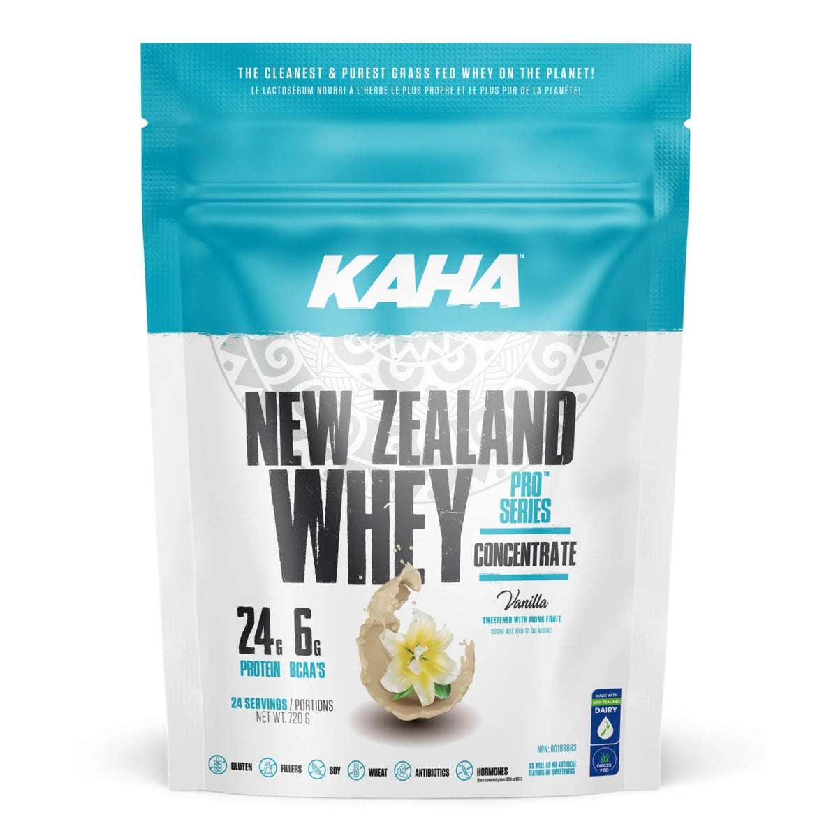 Kaha Nutrition New Zealand Whey Concentrate Vanilla 720g