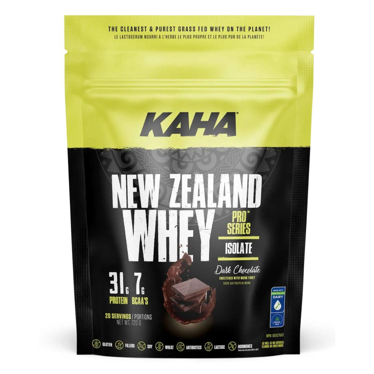 Kaha Nutrition New Zealand Whey Isolate Choco 720g - Nature's Source Inc