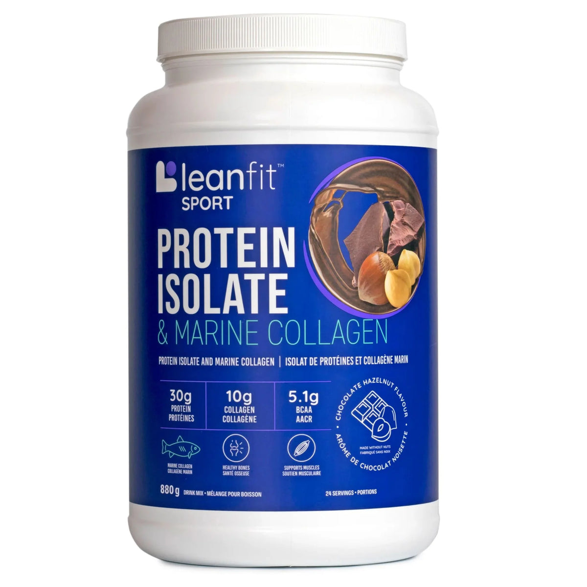 LeanFit Protein Isolate & Marine Collagen Chocolate Hazelnut 880g