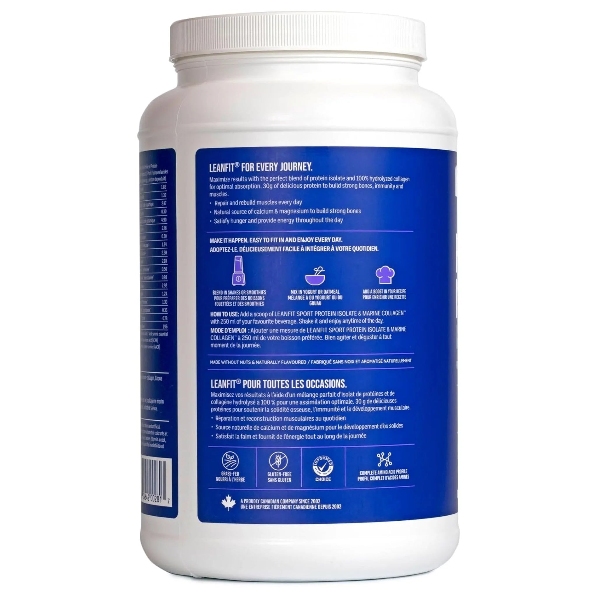 LeanFit Protein Isolate & Marine Collagen Chocolate Hazelnut 880g
