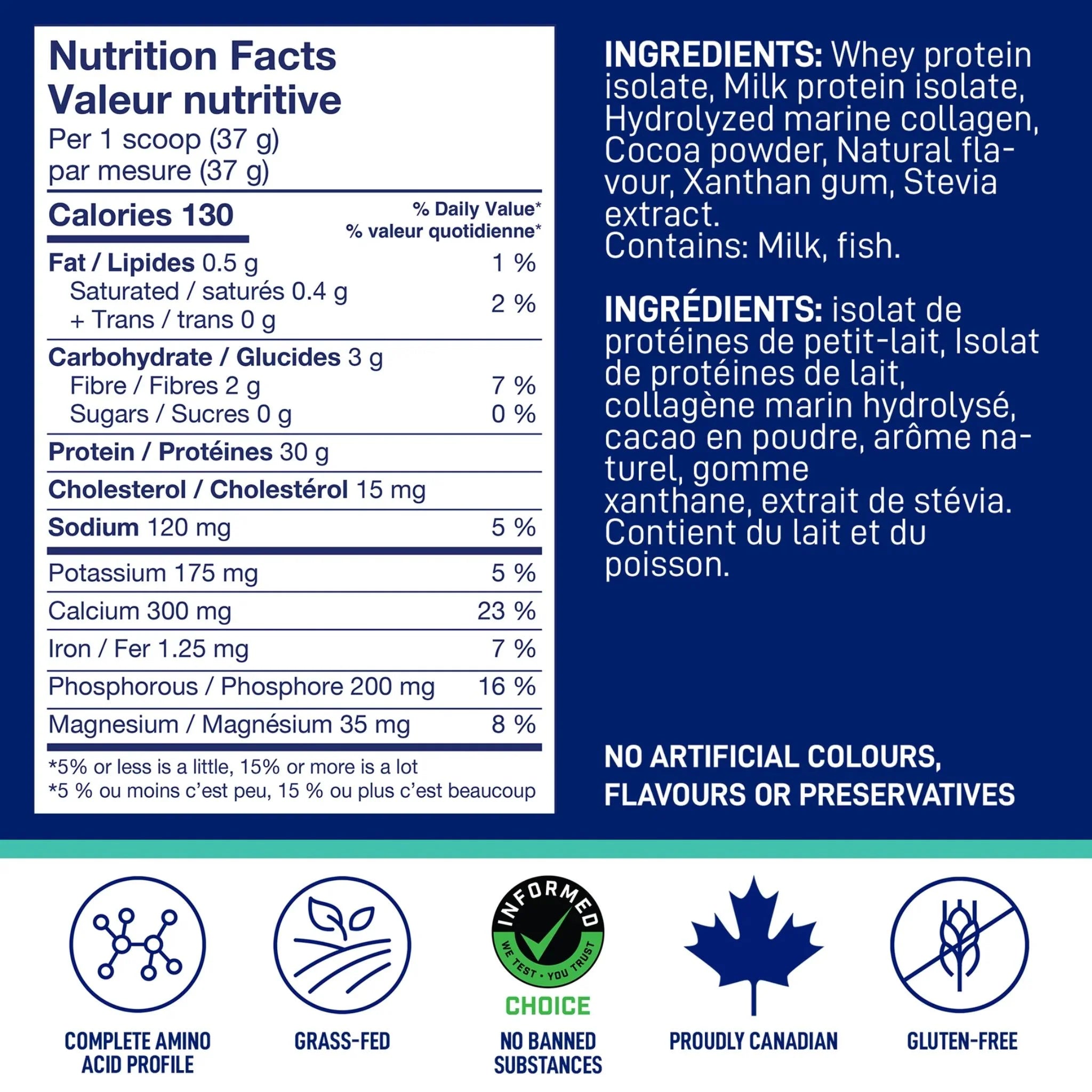 LeanFit Protein Isolate & Marine Collagen Chocolate Hazelnut 880g