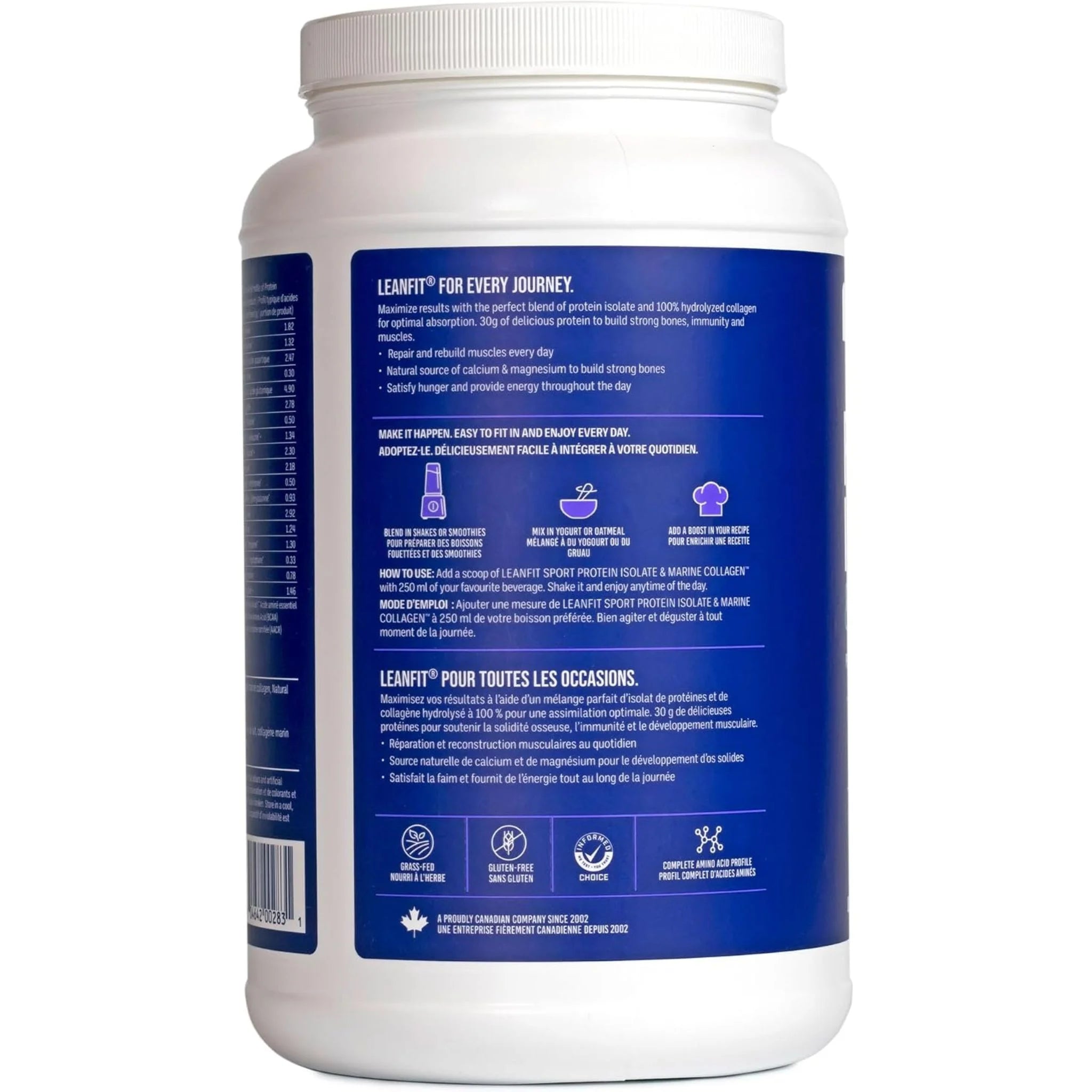 LeanFit Protein Isolate & Marine Collagen Salted Caramel 824g
