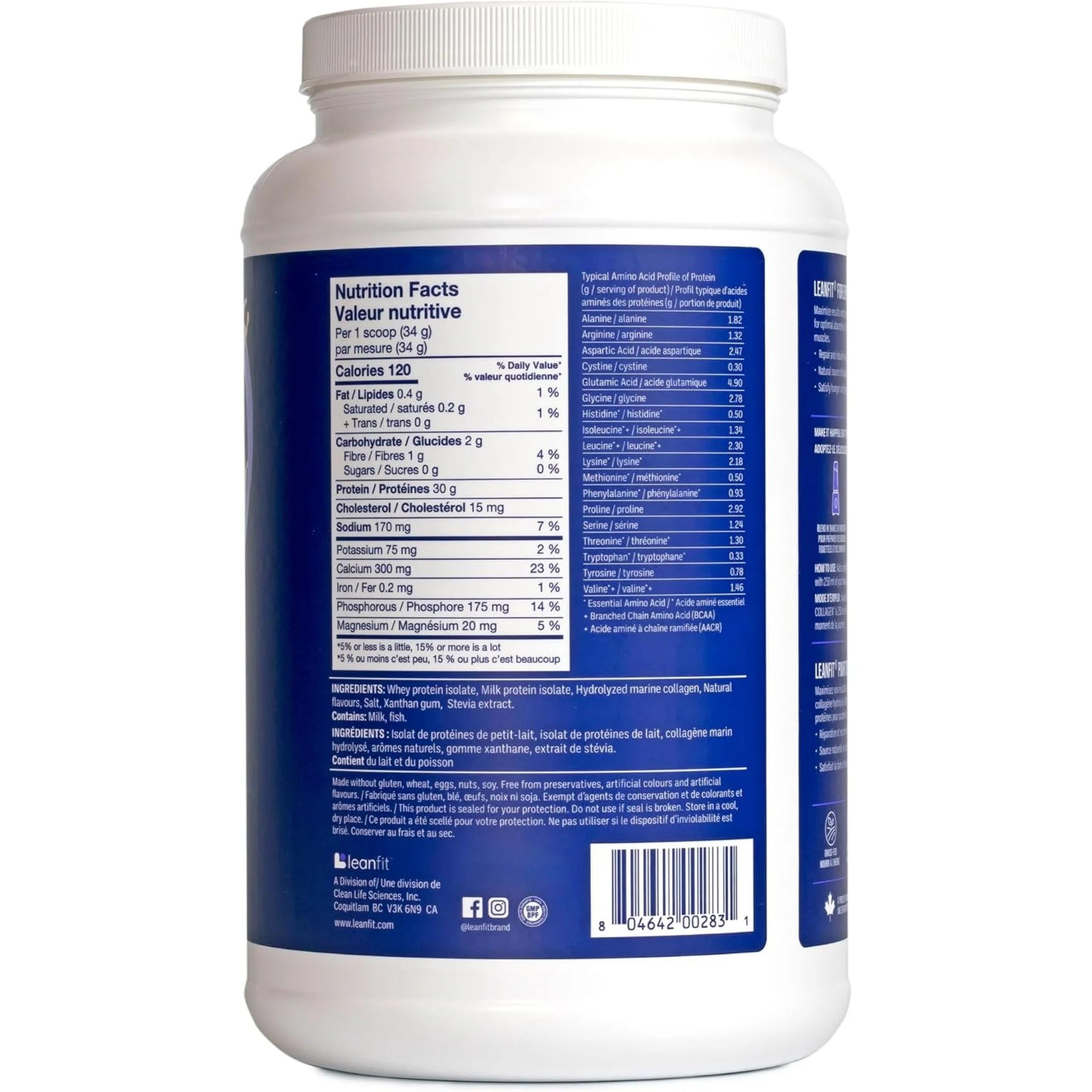 LeanFit Protein Isolate & Marine Collagen Salted Caramel 824g