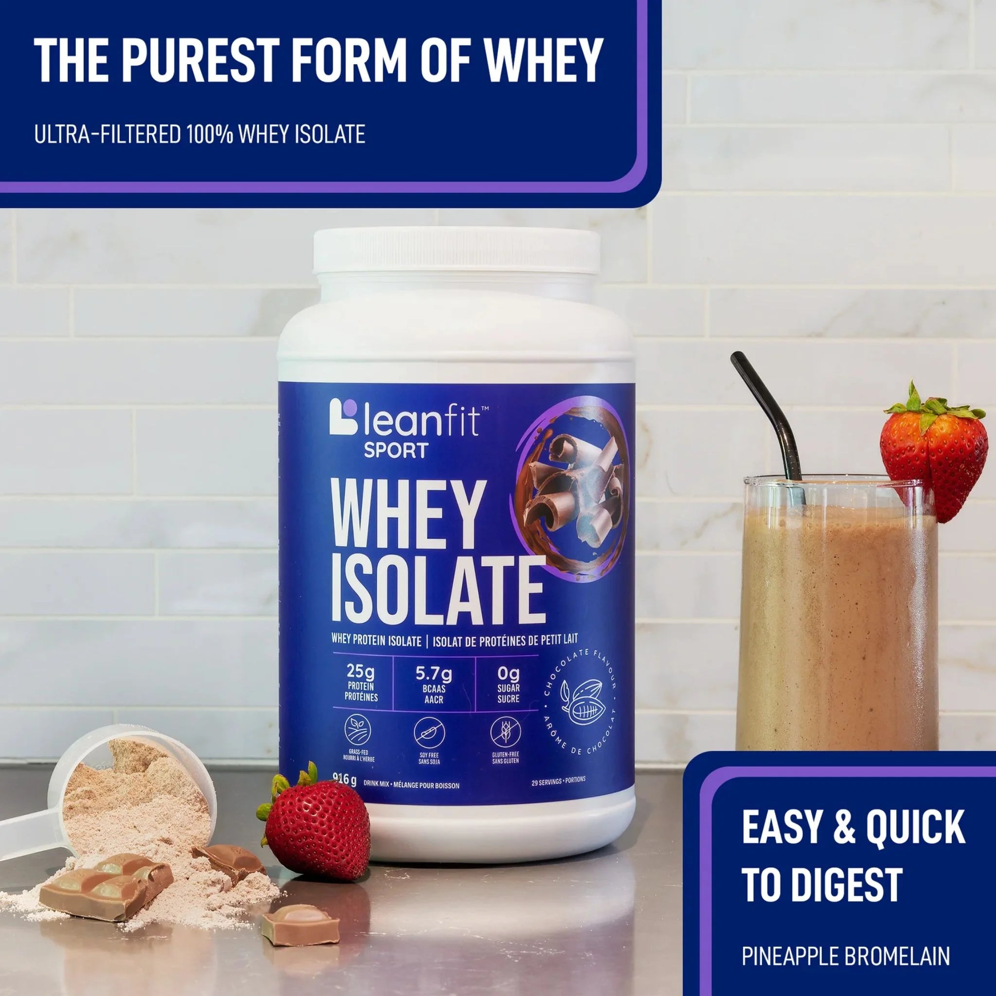 LeanFit Whey Isolate Chocolate 916g