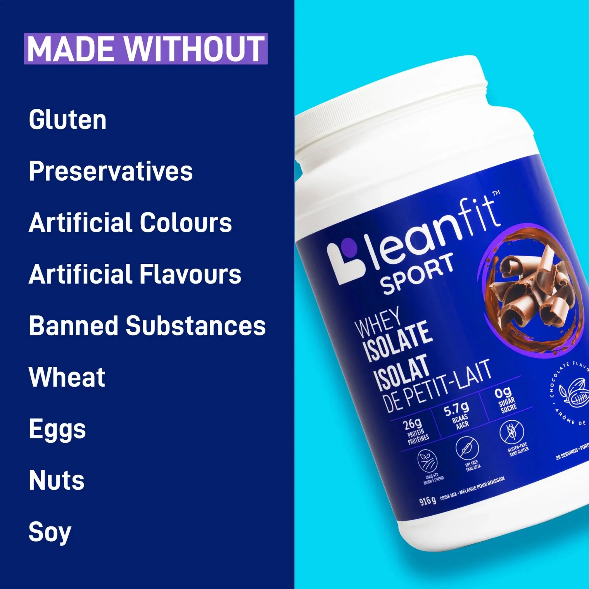 LeanFit Whey Isolate Chocolate 916g