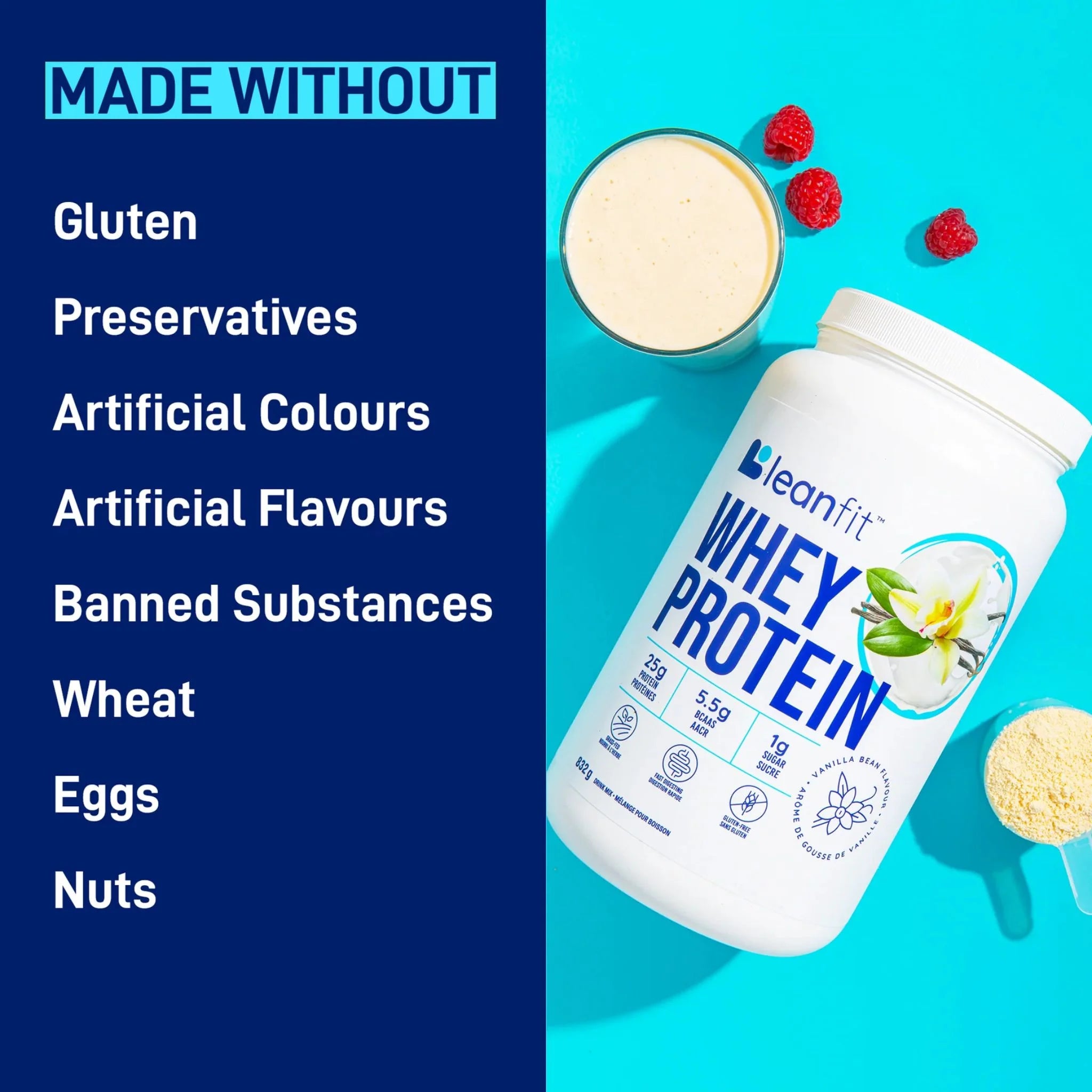 LeanFit Whey Protein Vanilla Bean 832g