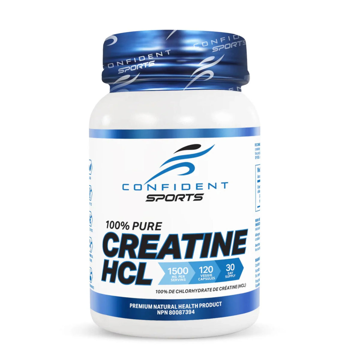Confident Sports Creatine HCL 750mg 120 Vegetarian Capsules