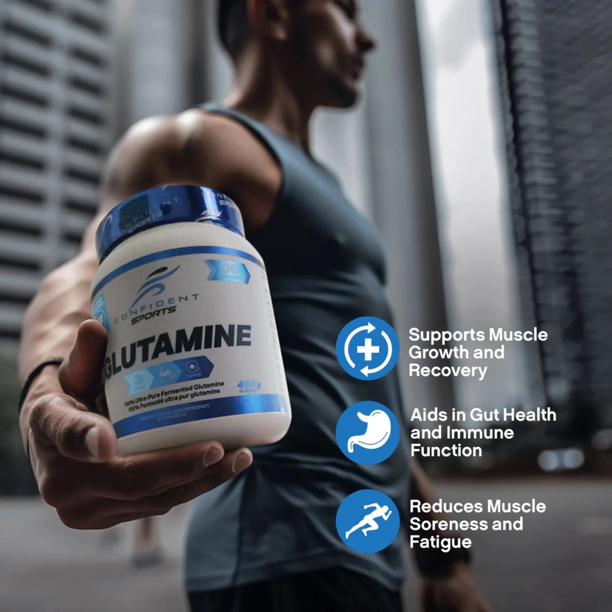 Confident Sports Glutamine 1100g (Expiring June 2026)