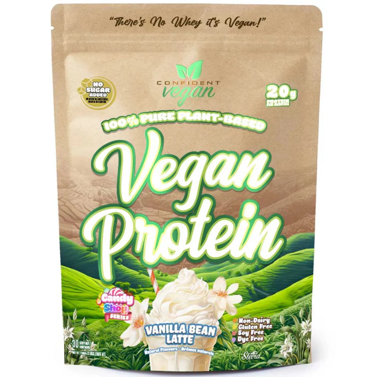 Confident Vegan Protein Vanilla Bean Latte 907g