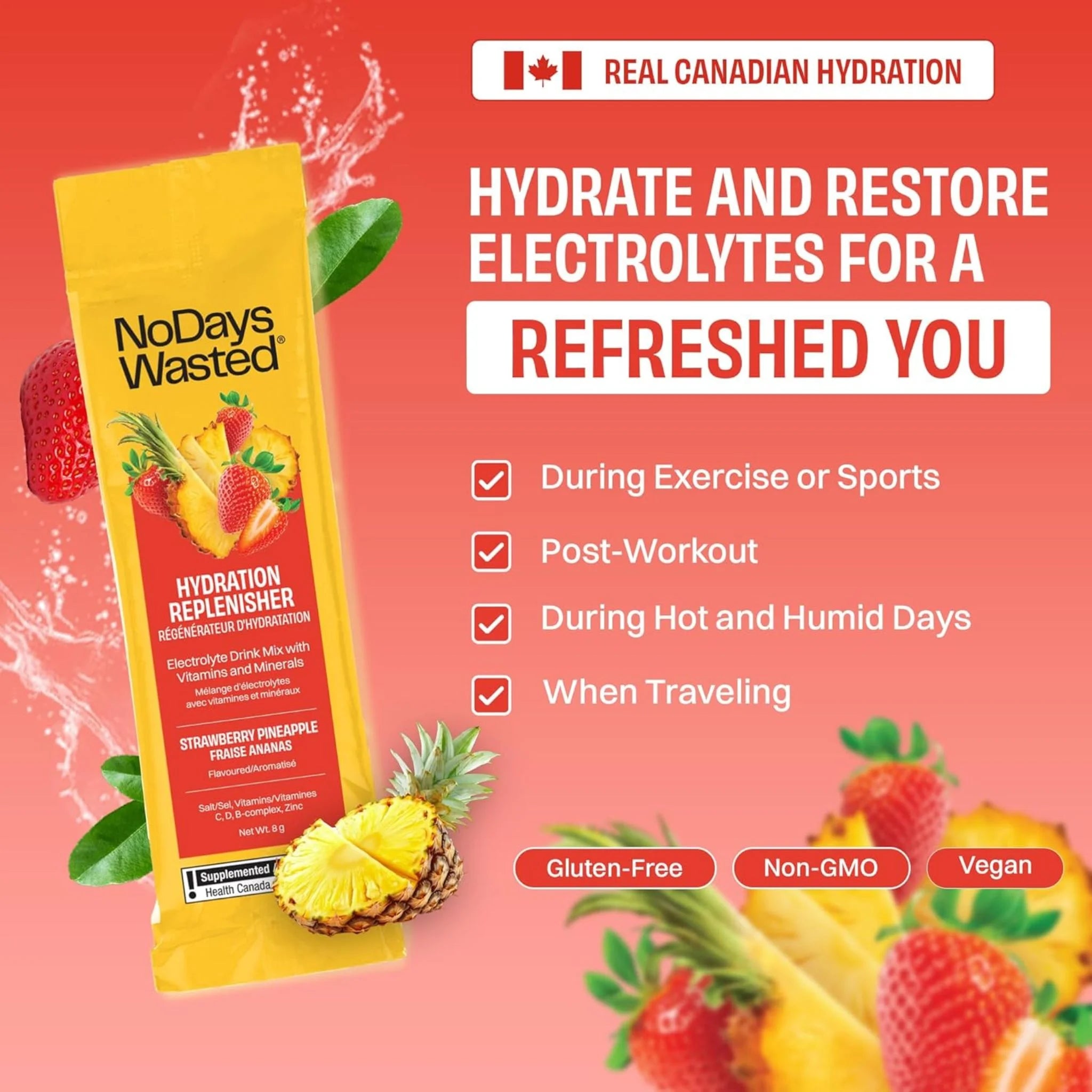 No Days Wasted Hydration Strawberry Pineapple 8g