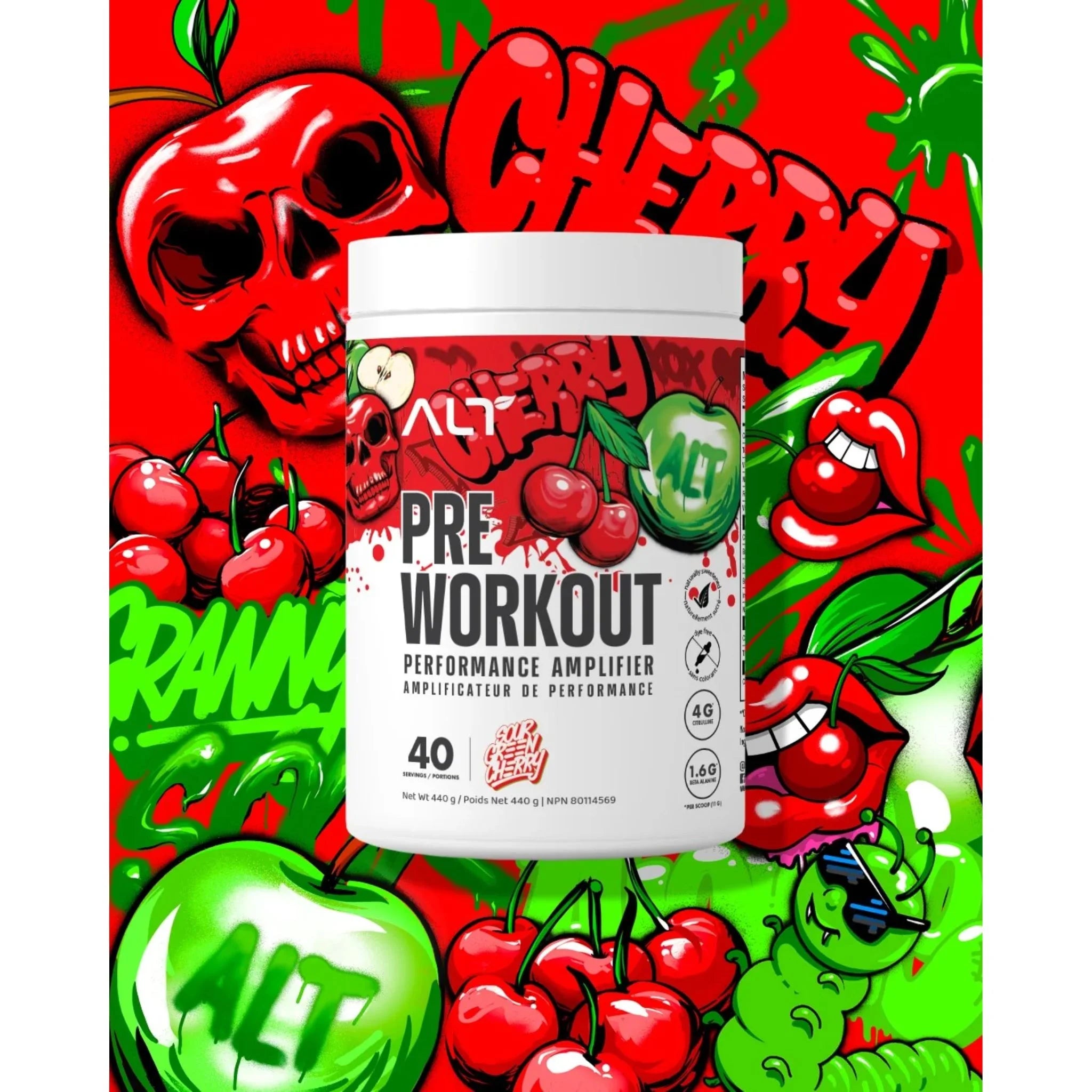 ALT Pre-Workout Sour Green Cherry 440g