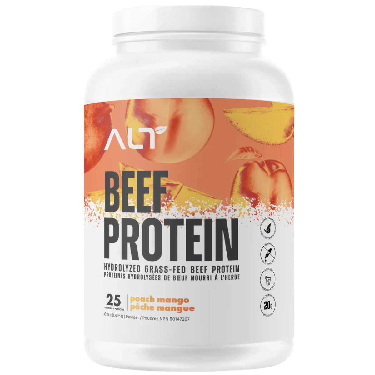 ALT Grass-Fed Beef Protein Peach Mango 725g