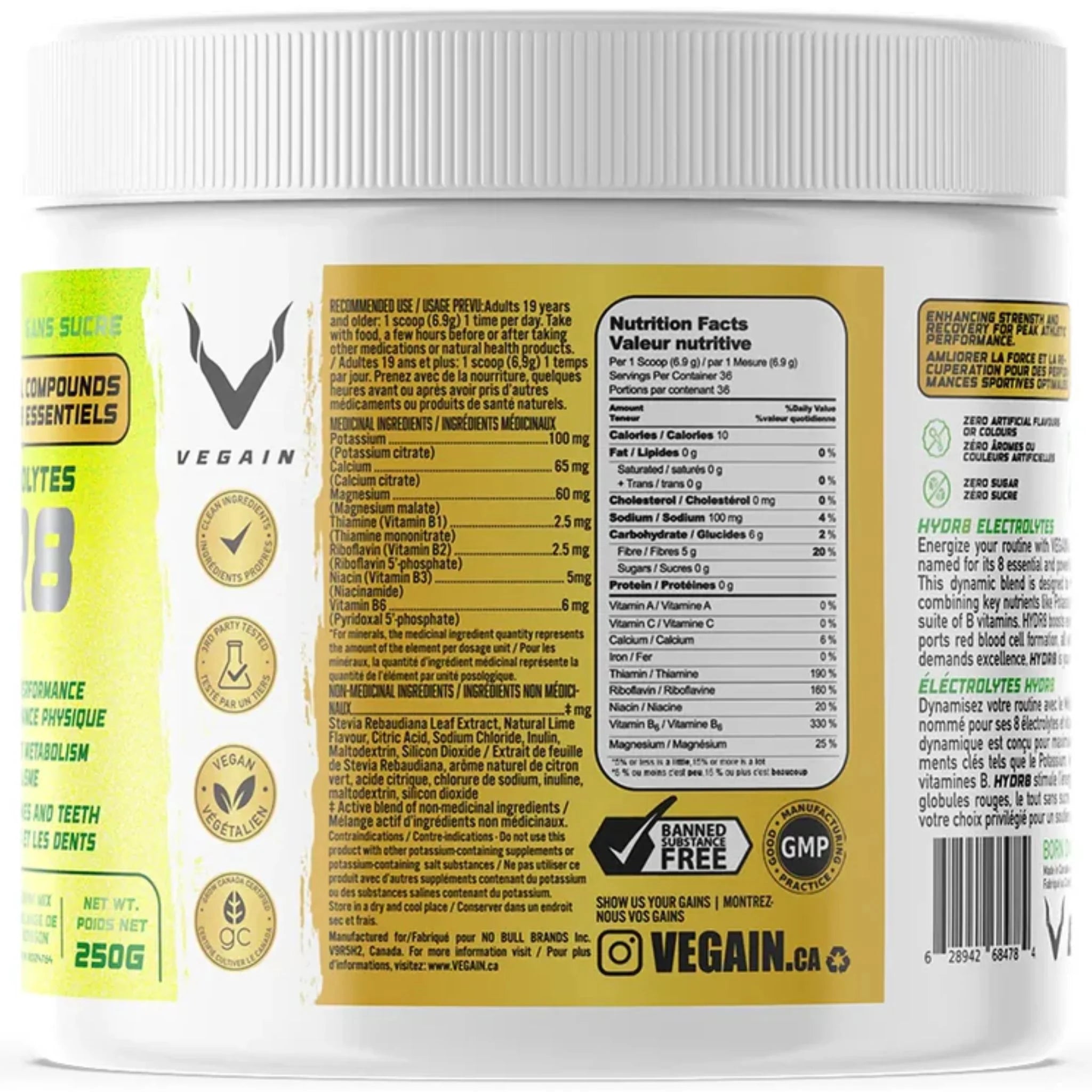 VEGAIN HYDR8 Electrolytes Citrus Charge 250g