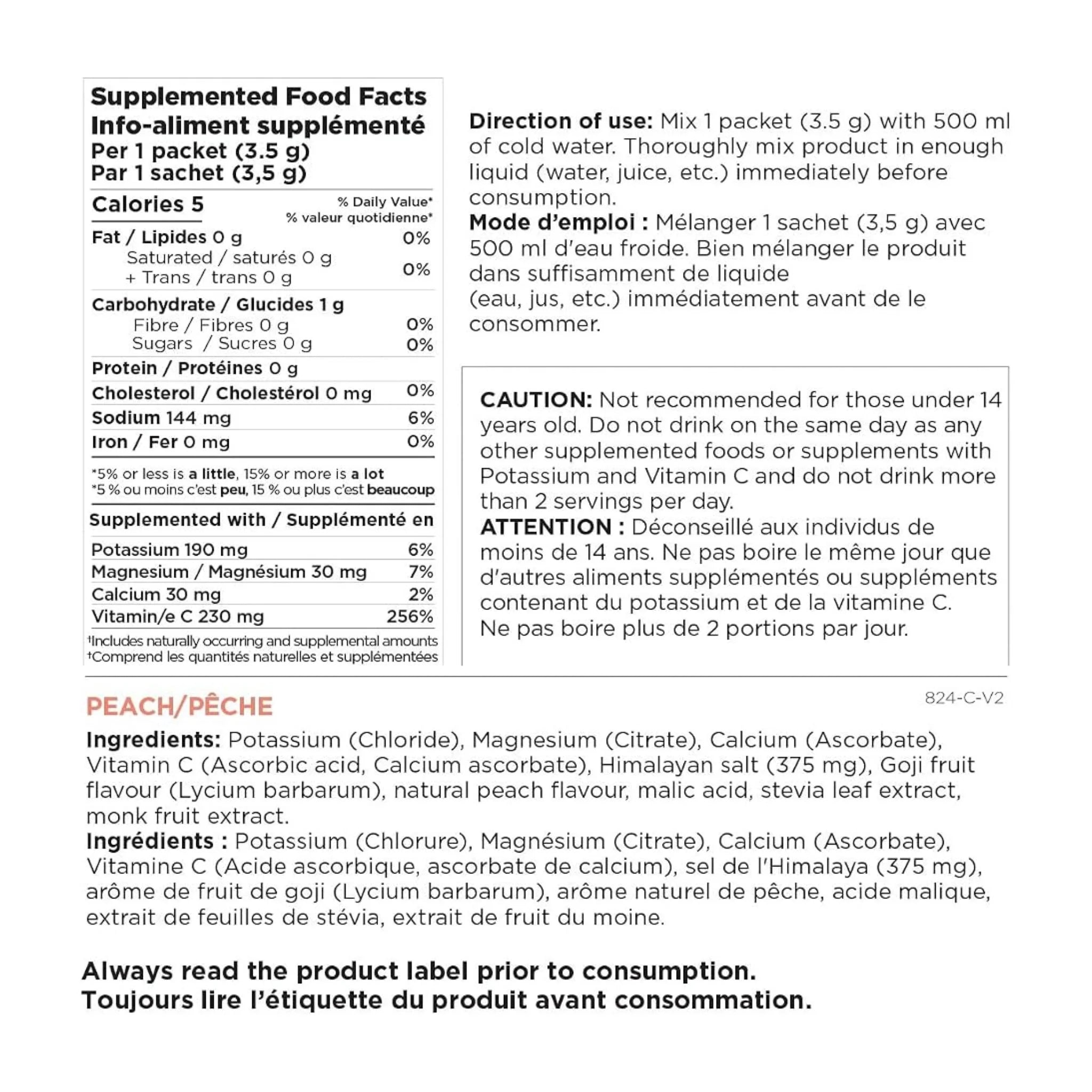 Platinum Activ-X Everyday Electrolytes Peach 20 Sachets