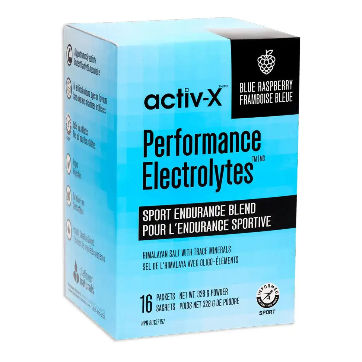 Platinum Activ-X Performance Electrolytes, Blue Raspberry, 16 Sachets