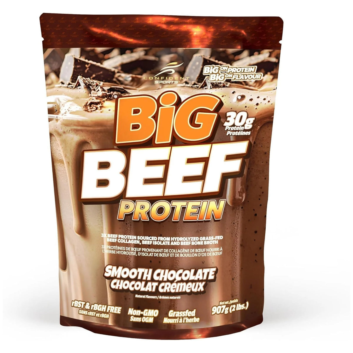 Confident Sports Big Beef Smooth Choco 907g - Nature's Source Inc