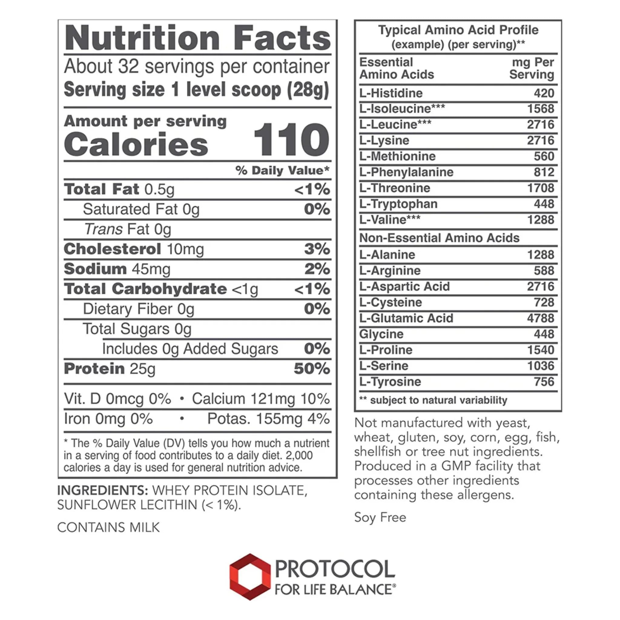 Protocol Whey Protein Isolate 907g - Nature's Source Inc