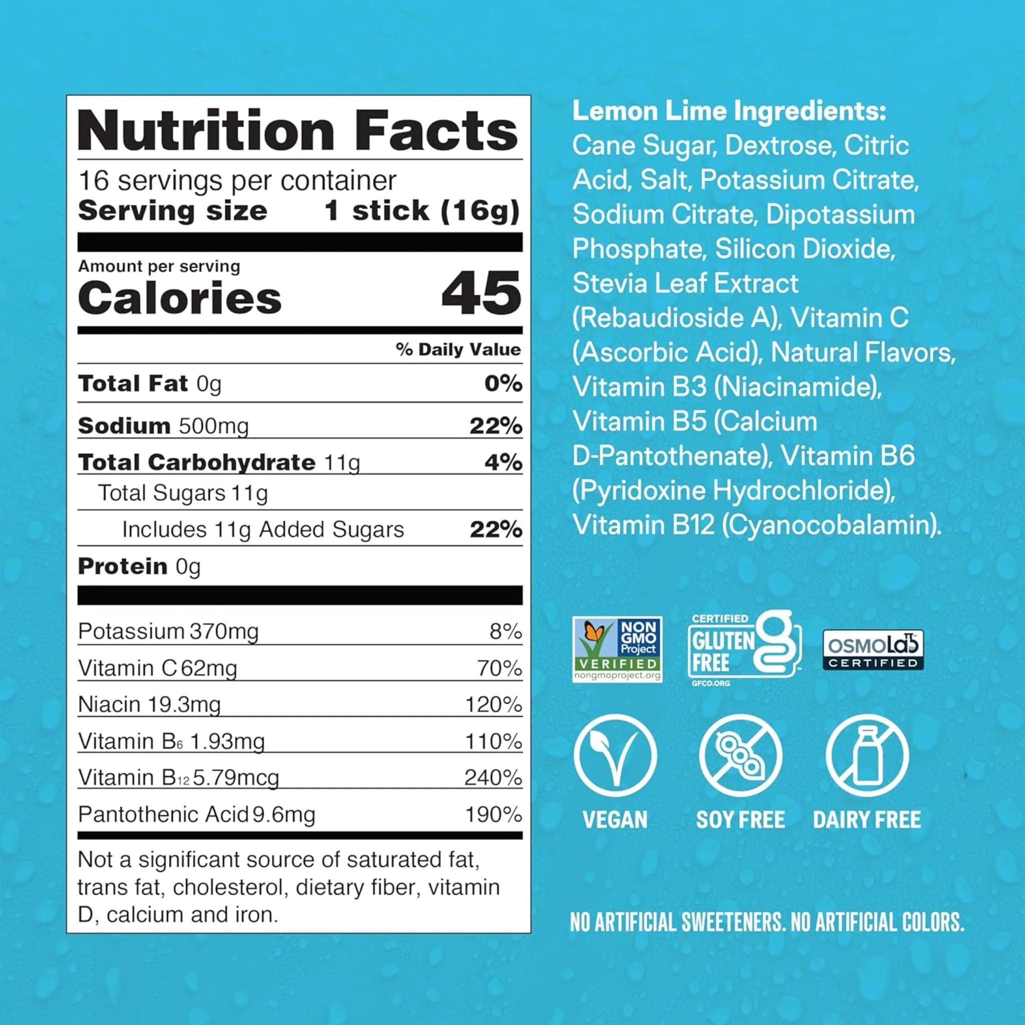 Liquid I.V. Electrolyte Drink Mix Lemon Lime 16ct
