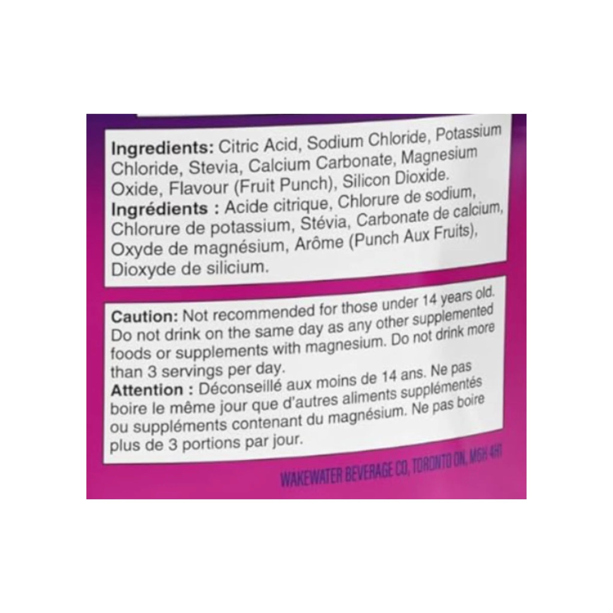 WakeWater Electrolytes Fruit Punch 6g x 10 - Nature's Source Inc