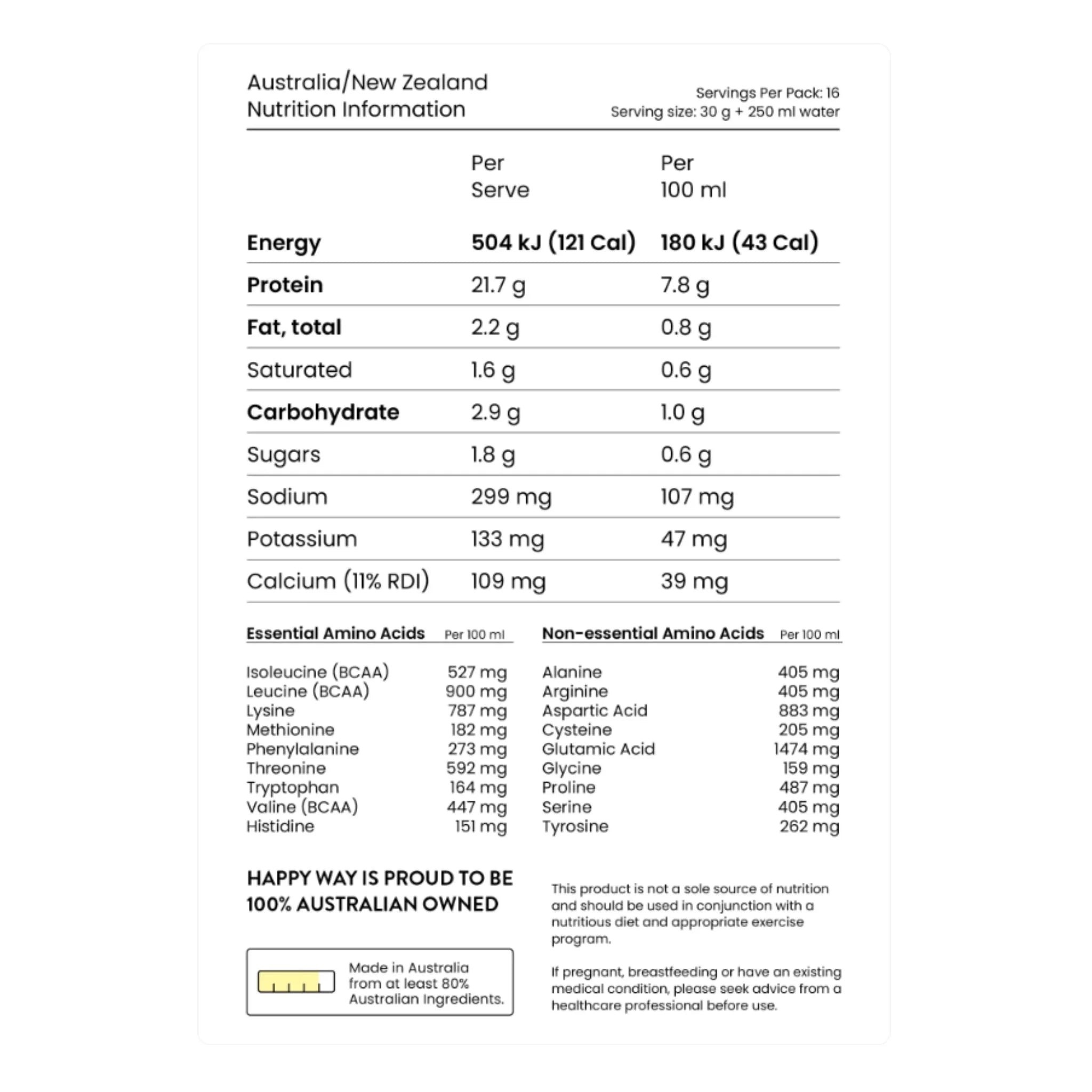 Happy Way Whey Protein Salted Caramel 500g - Nature's Source Inc