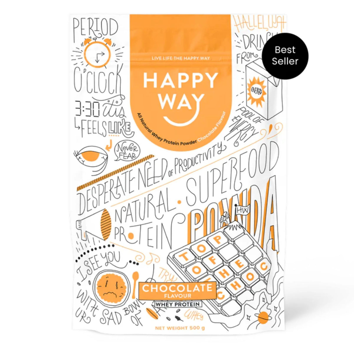 Happy Way Whey Protein Chocolate 500g - Nature's Source Inc
