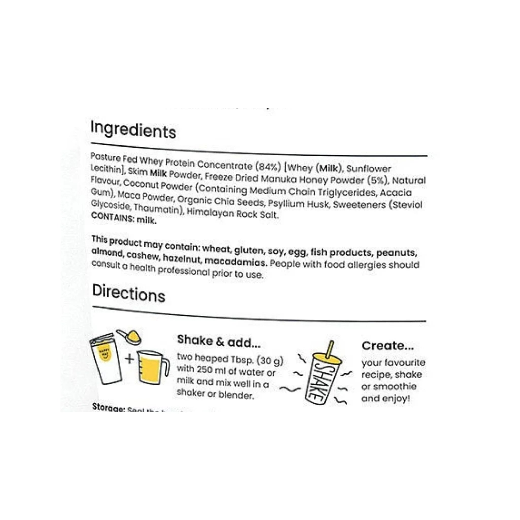 Happy Way Whey Protein Manuka Honey 500g - Nature's Source Inc