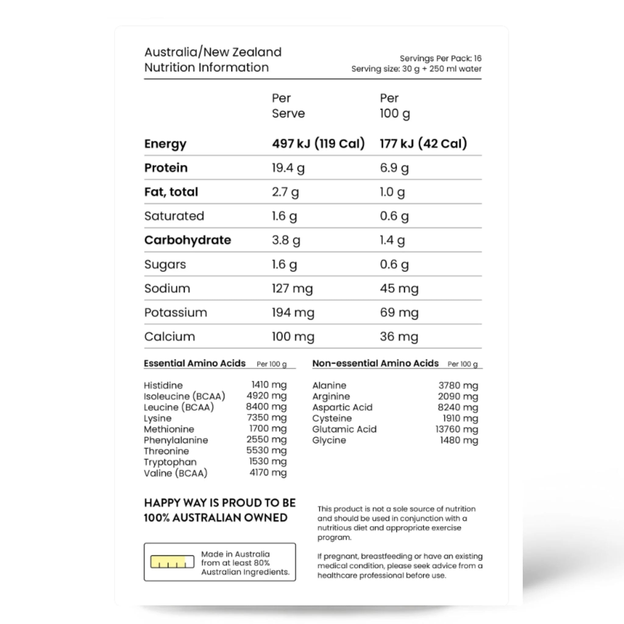 Happy Way Whey Protein Peanut Butter 500g - Nature's Source Inc