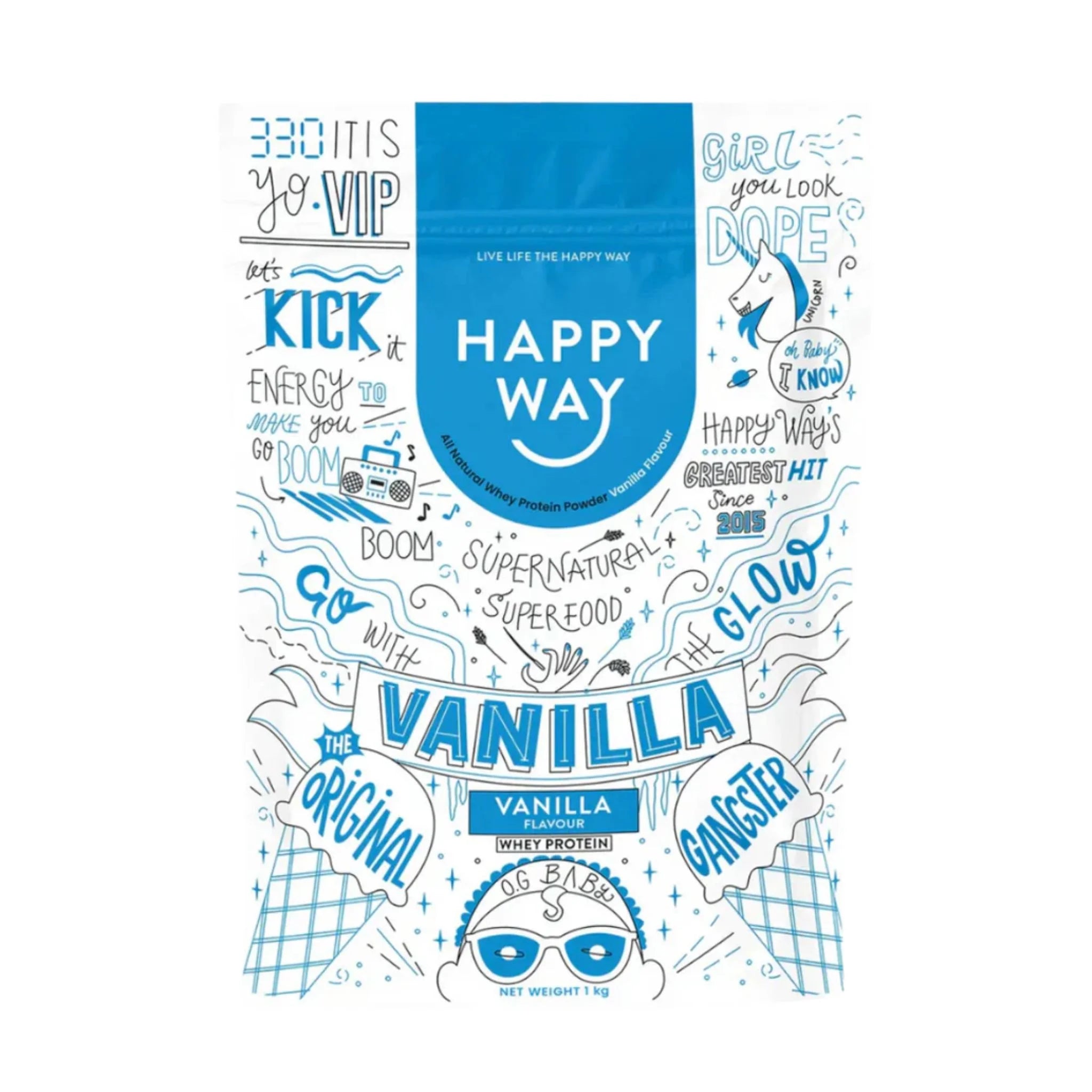 Happy Way Whey Protein Vanilla 1kg - Nature's Source Inc