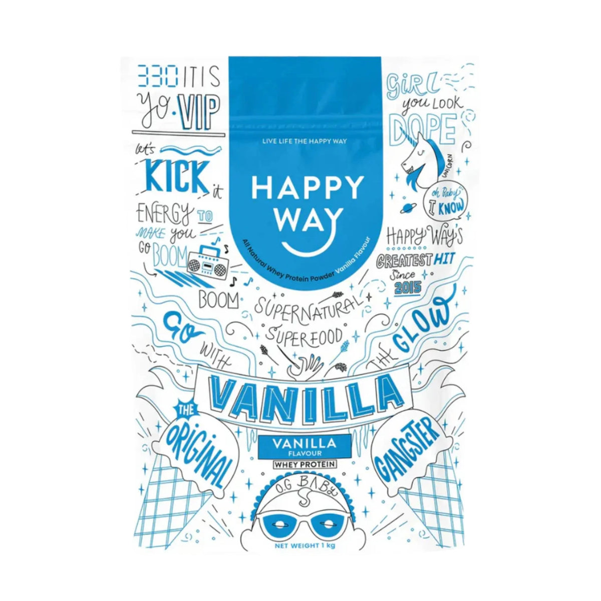 Happy Way Whey Protein Vanilla 1kg - Nature's Source Inc