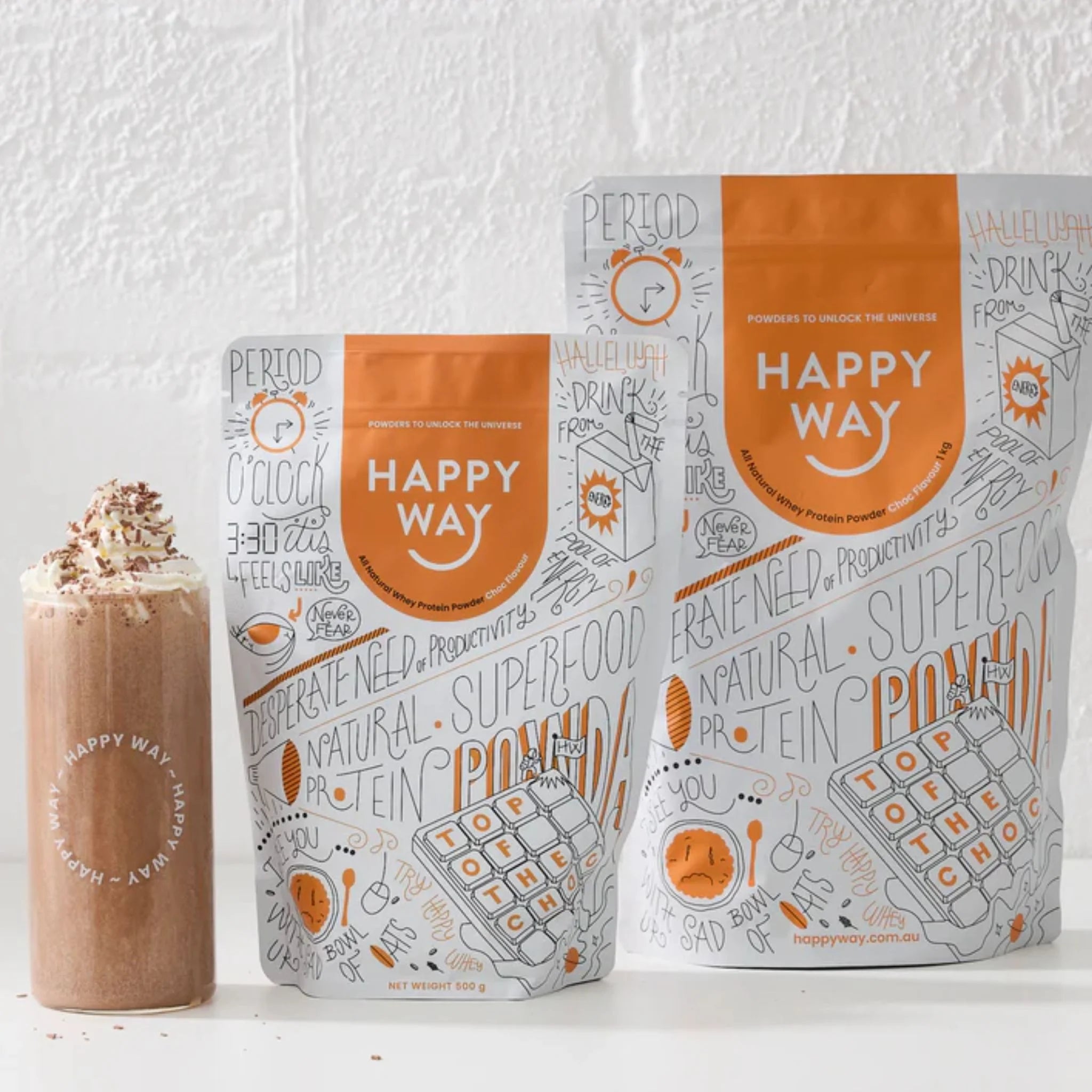 Happy Way Whey Protein Chocolate 1kg - Nature's Source Inc