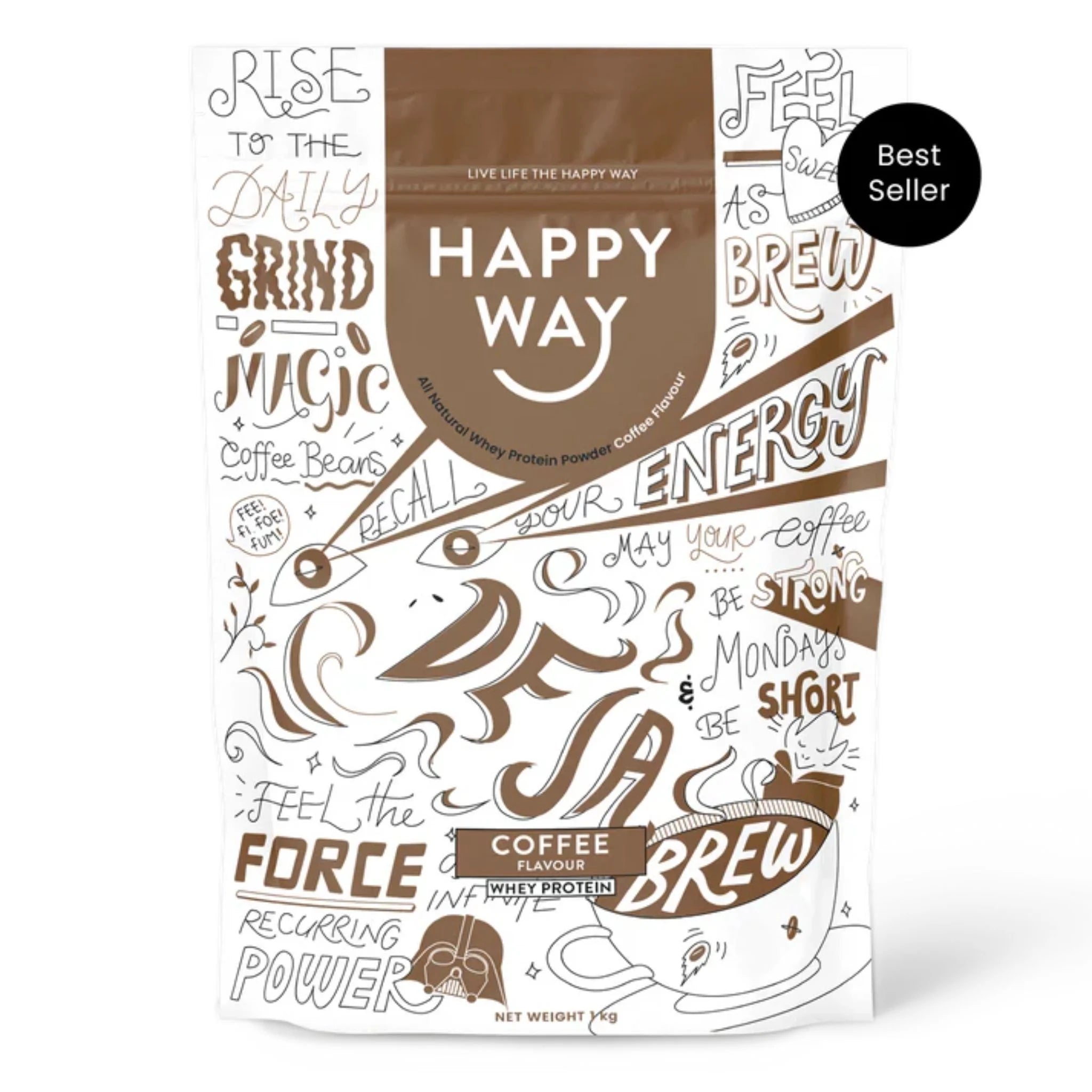 Happy Way Whey Protein Coffee 1kg - Nature's Source Inc