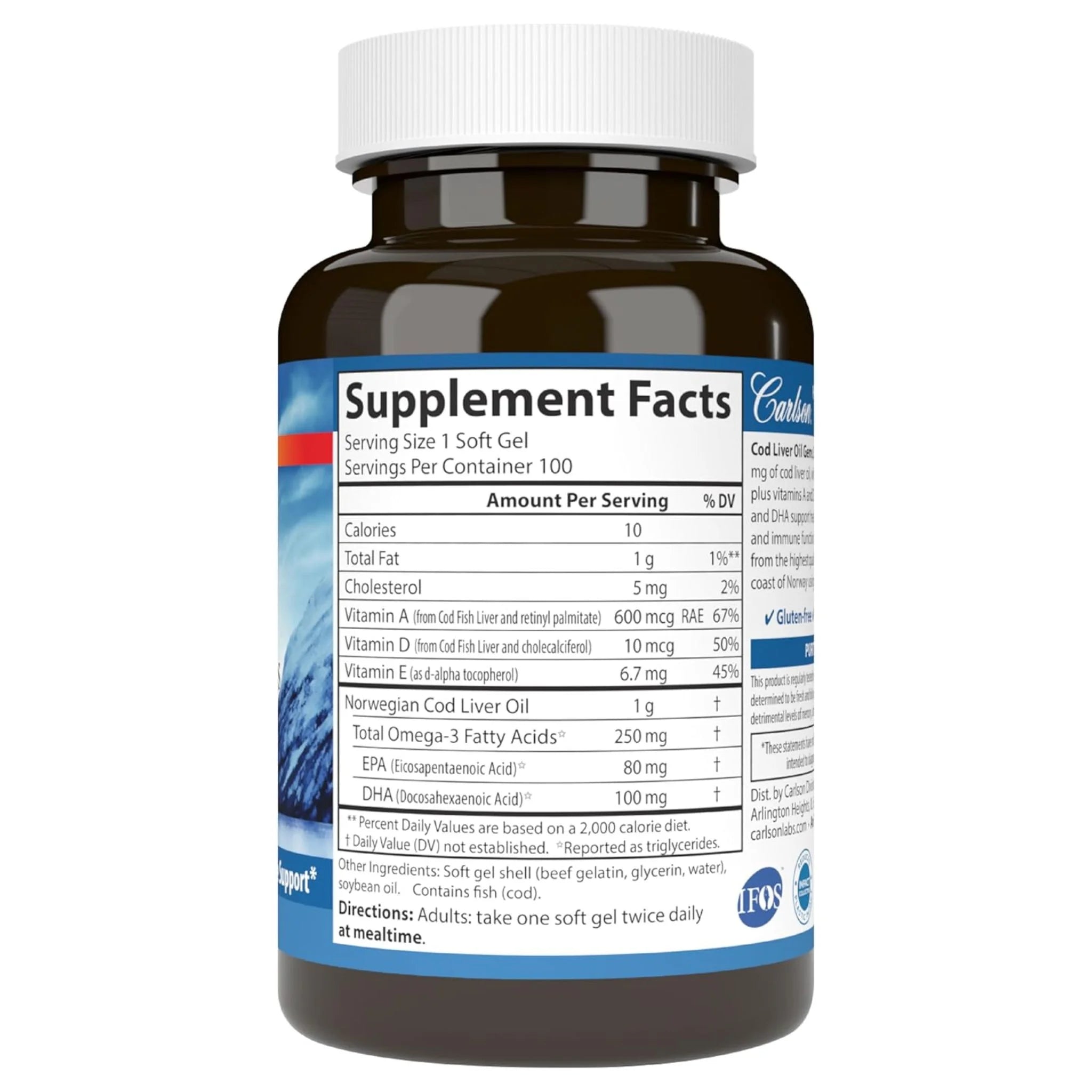 Carlson Labortories Super Cod Liver 100 Softgels - Nature's Source Inc