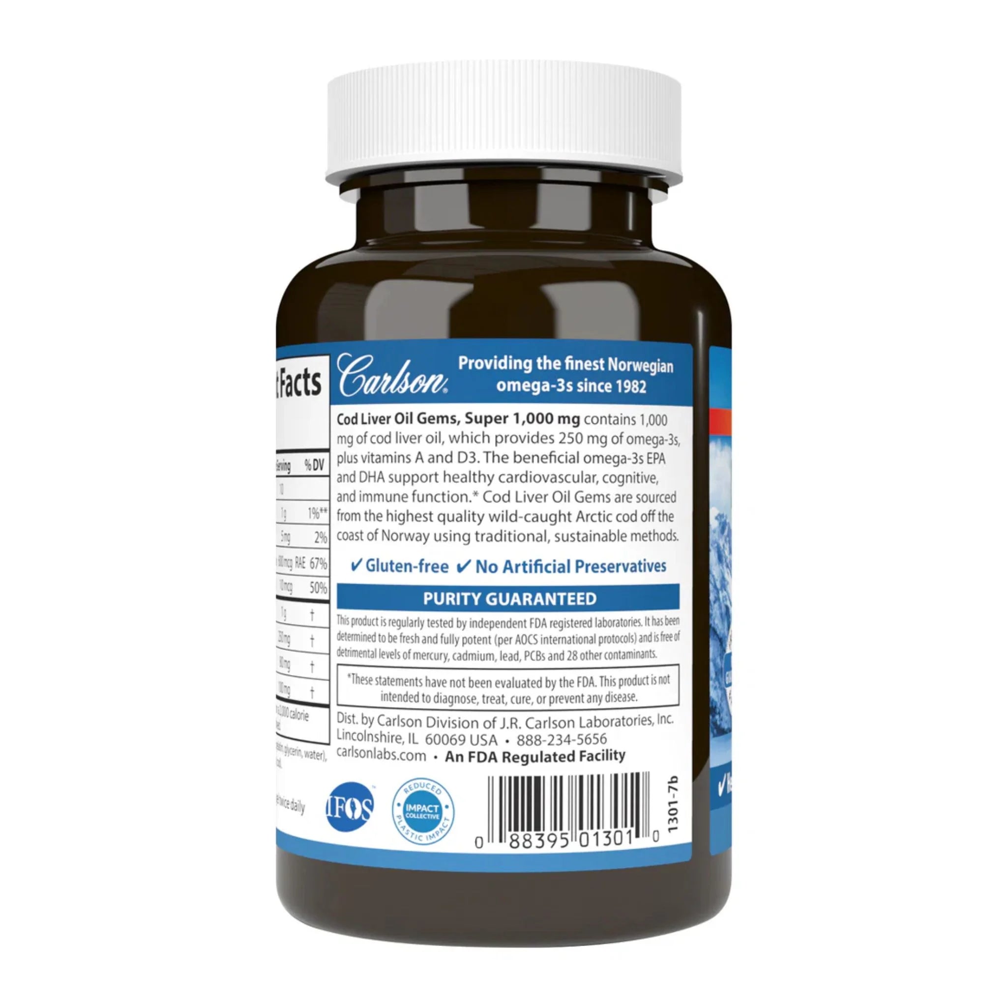 Carlson Labortories Super Cod Liver 100 Softgels - Nature's Source Inc