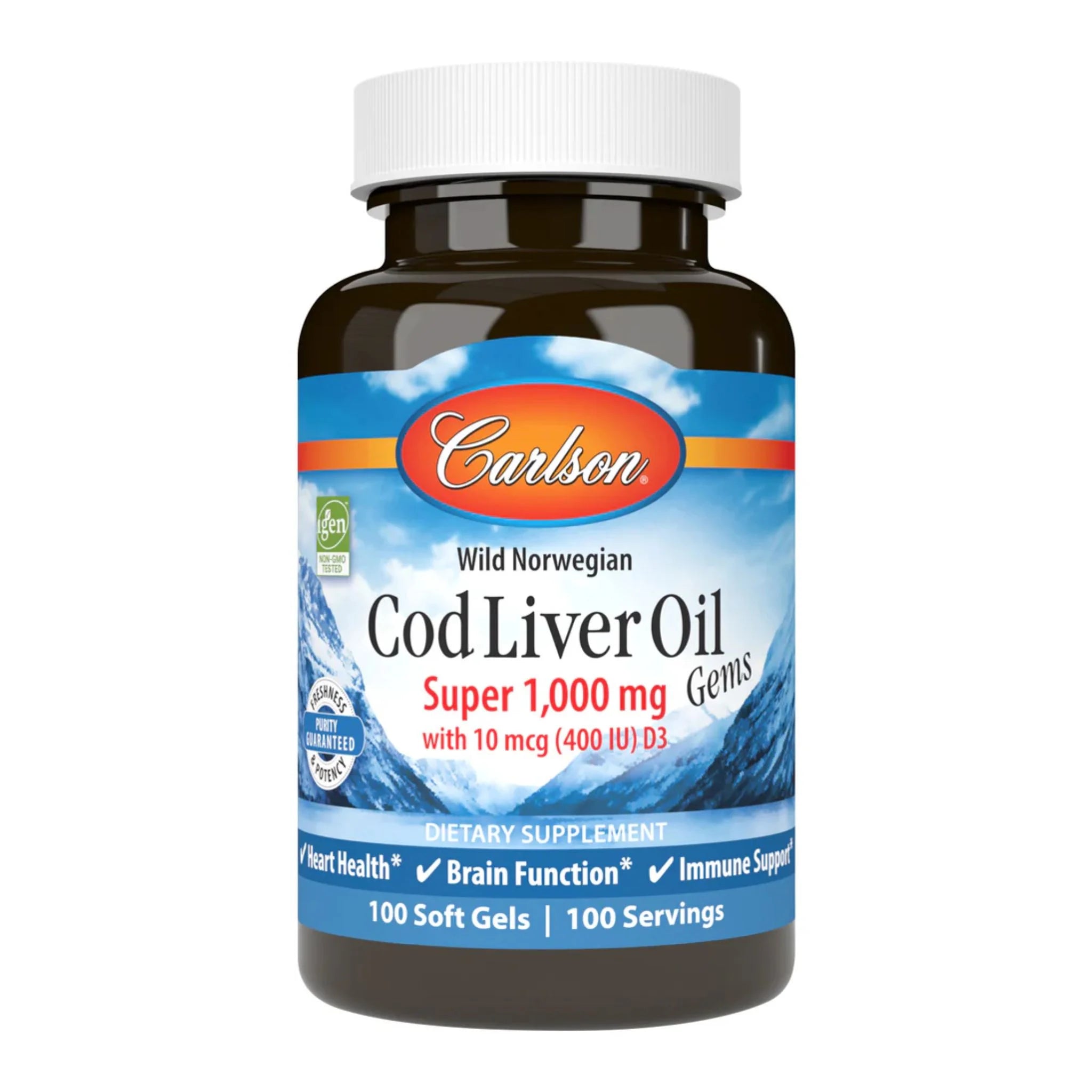 Carlson Labortories Super Cod Liver 100 Softgels - Nature's Source Inc