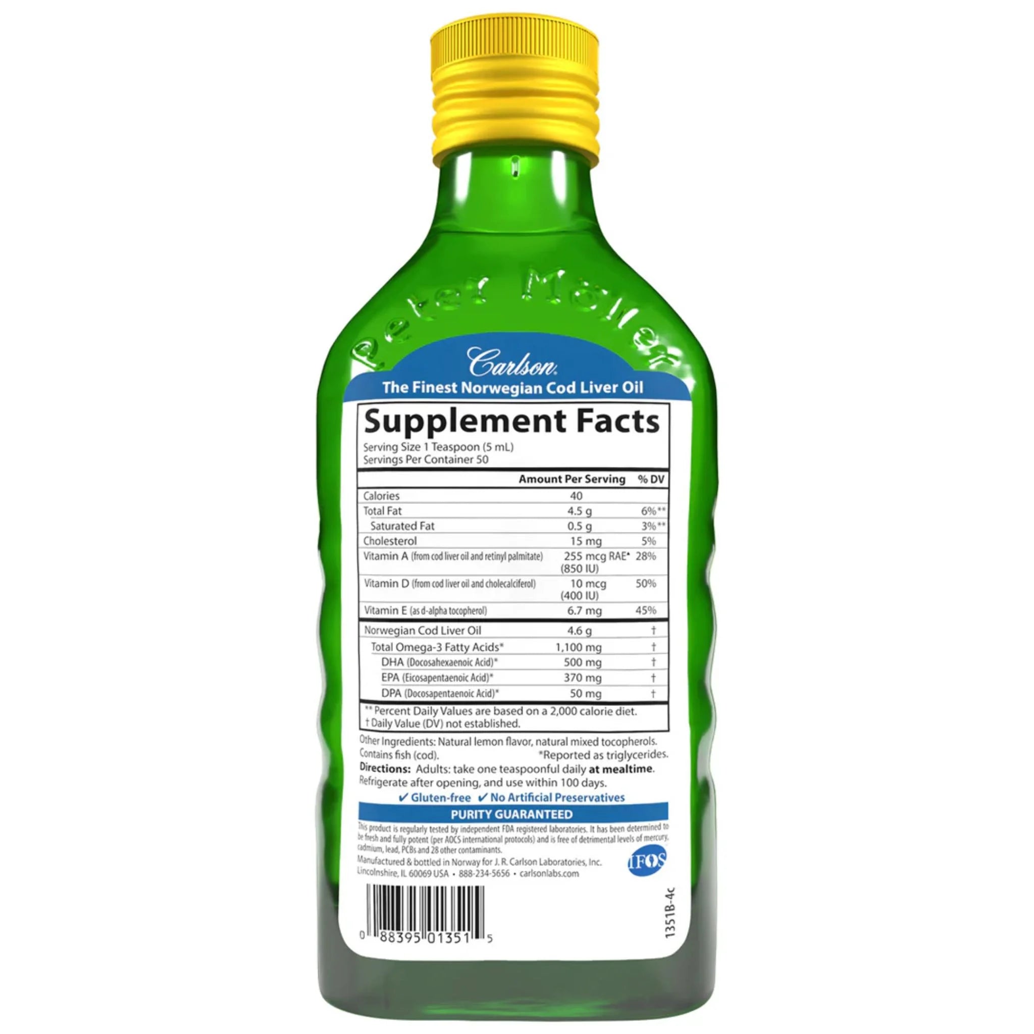 Carlson Laboratories Cod Liver Oil Natural 250ml