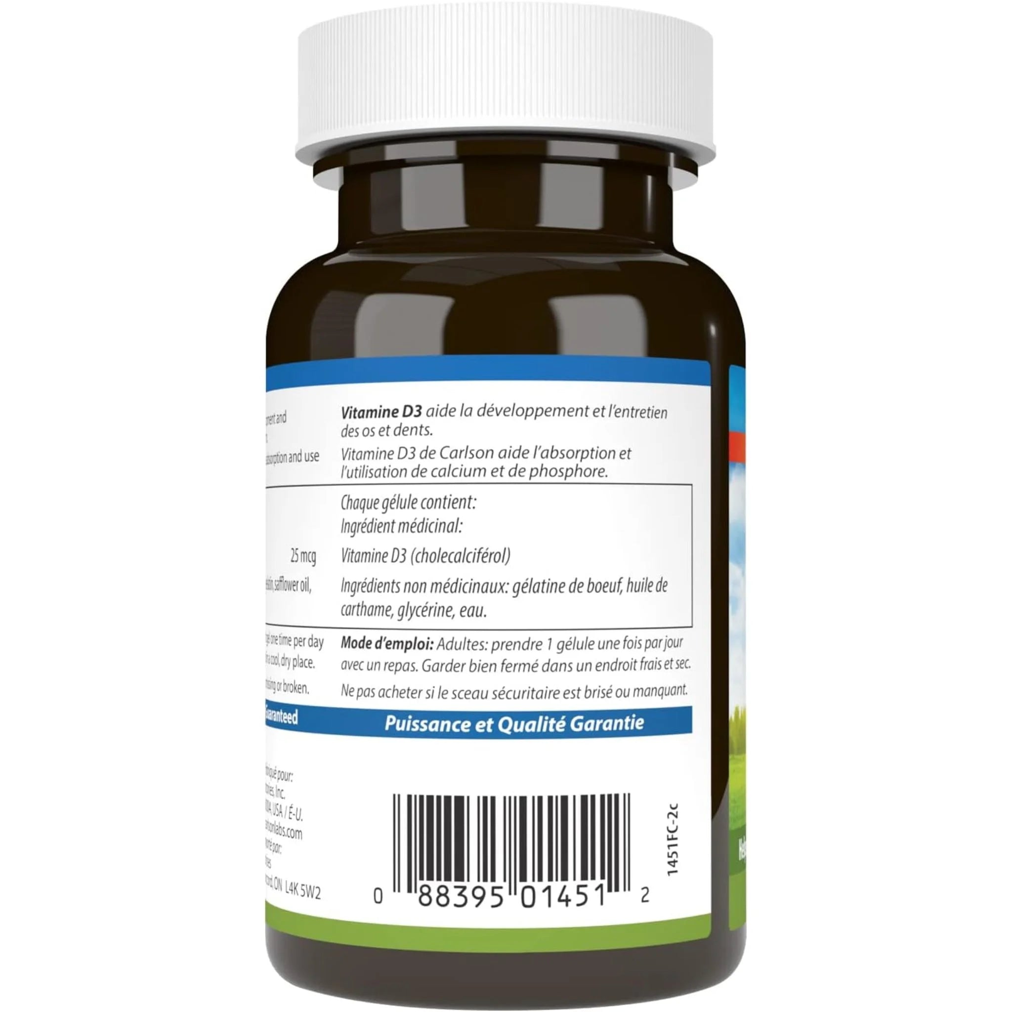 Carlson Laboratories Vitamin D3 1000IU 100 Softgels