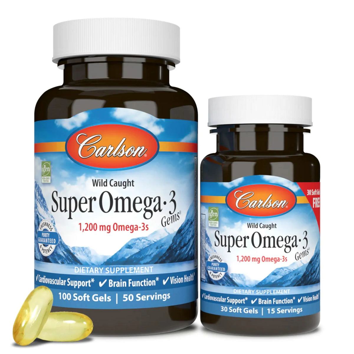 Carlson Laboratories Super Omega-3 100 + 30 Softgels Bonus